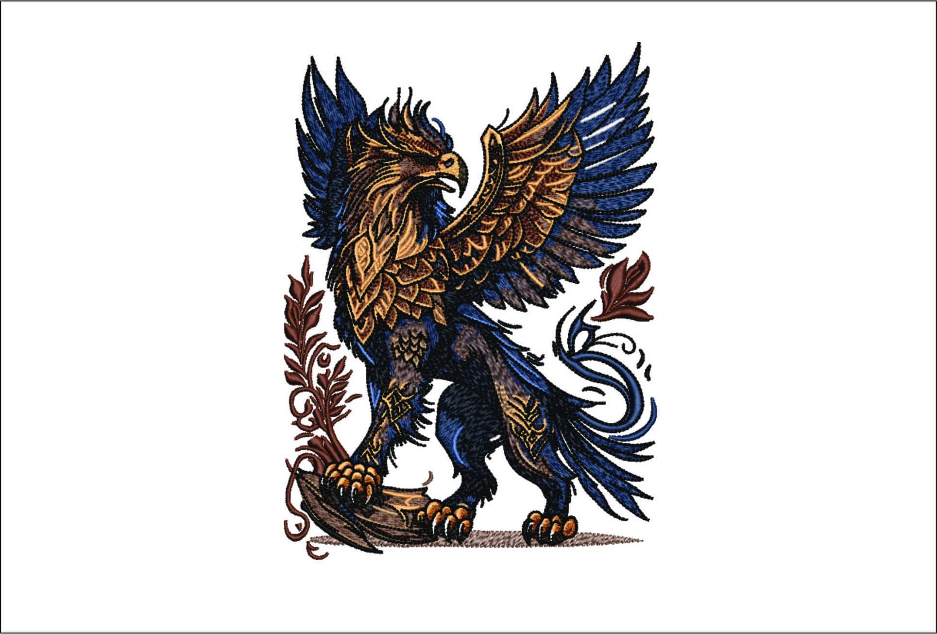 Griffin Mythical Beast- Elegant embroidery design file - instant download