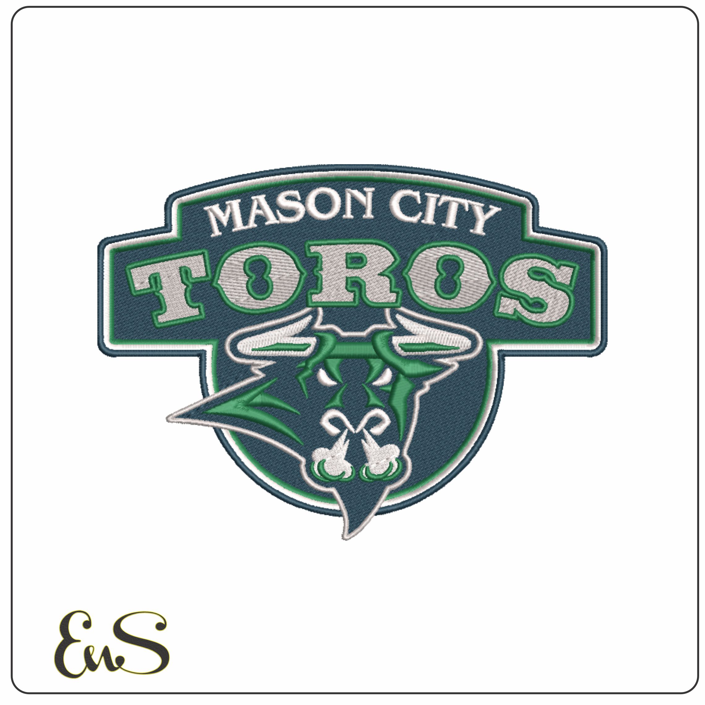 Mason City Toros Logo - Iowa Mason City Junior Ice Hockey embroidery design - Logo embroidery machine pattern embroidery file