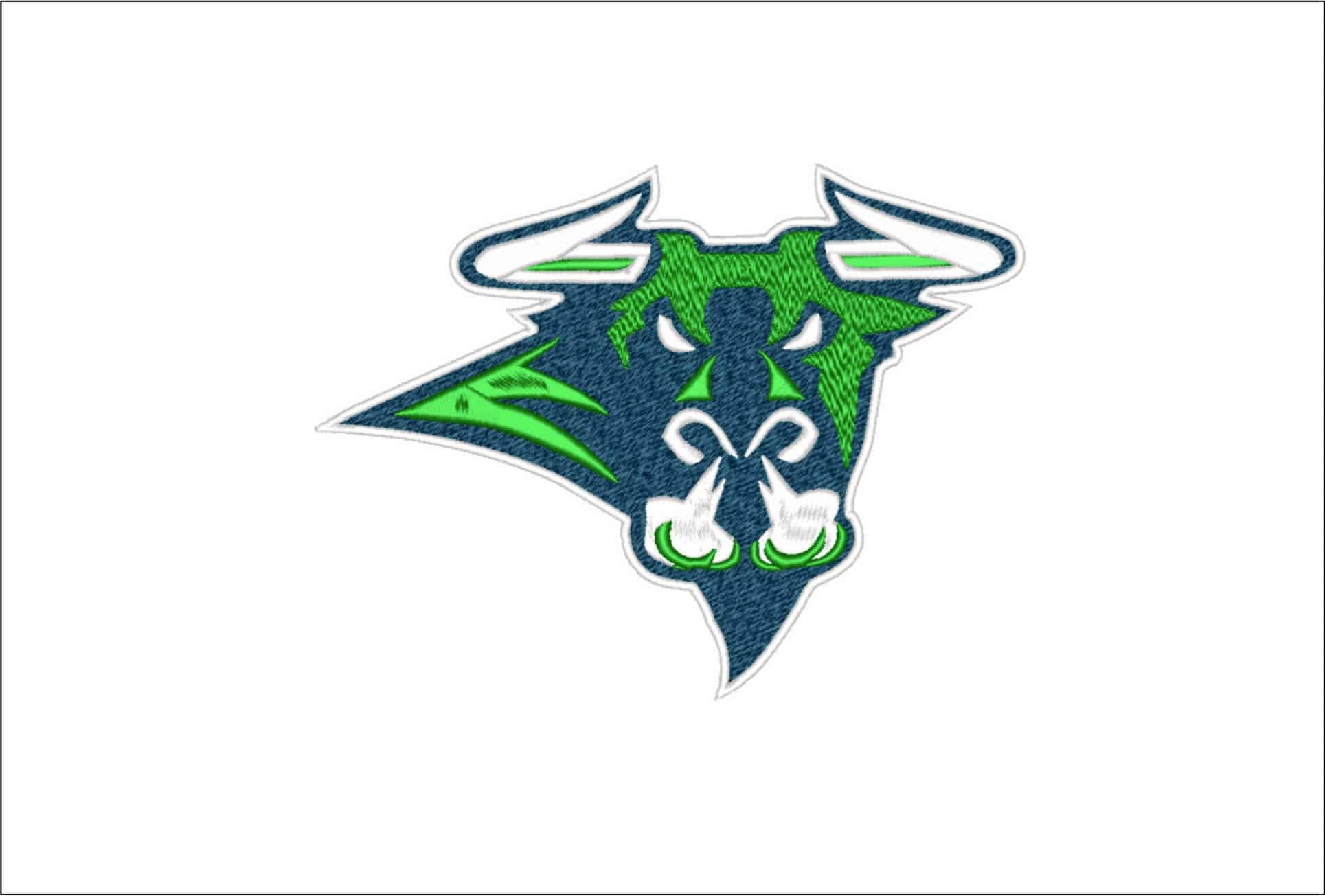 Mason City Toros Bull Logo - Iowa Mason City Junior Ice Hockey embroidery design - Logo embroidery machine pattern embroidery file