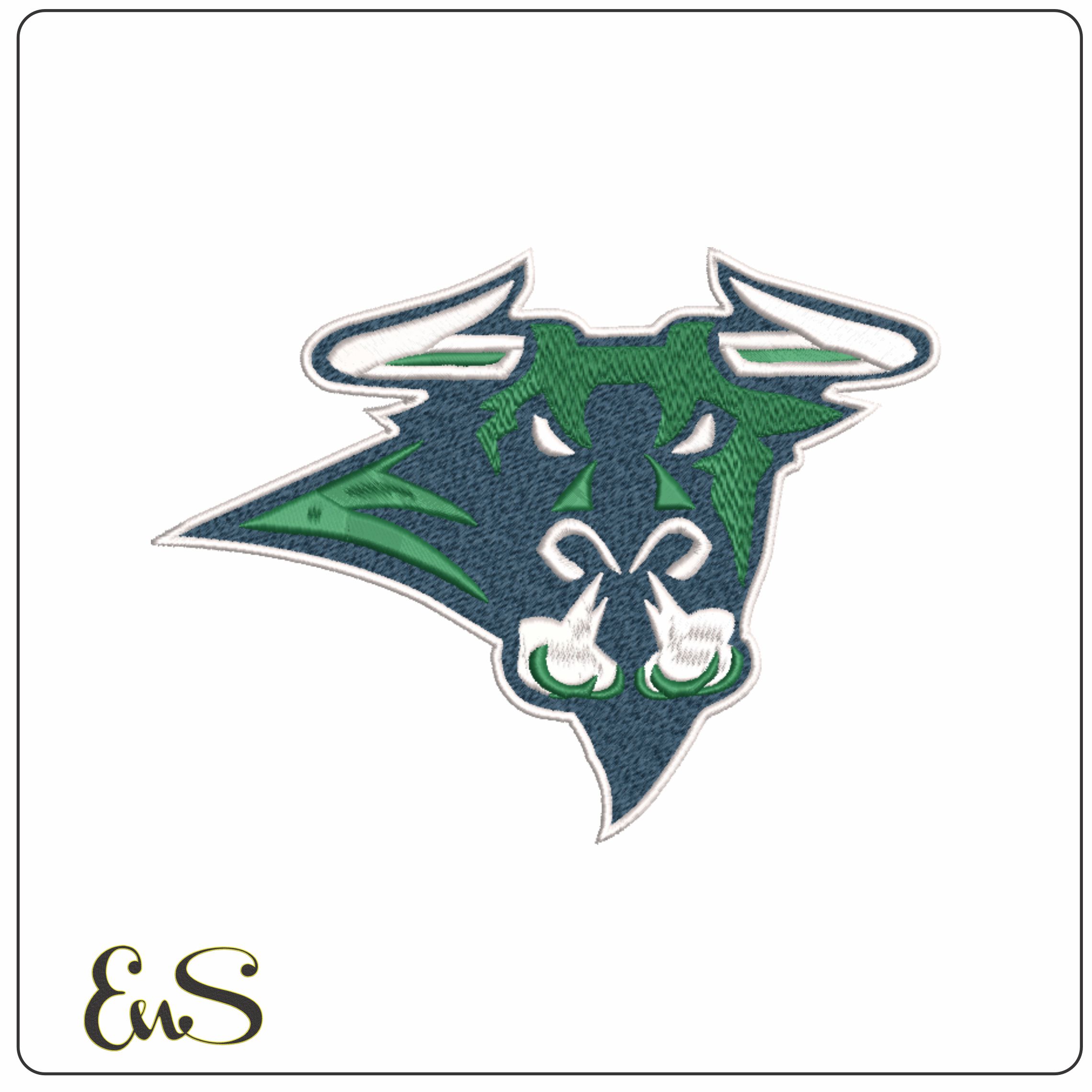 Mason City Toros Bull Logo - Iowa Mason City Junior Ice Hockey embroidery design - Logo embroidery machine pattern embroidery file