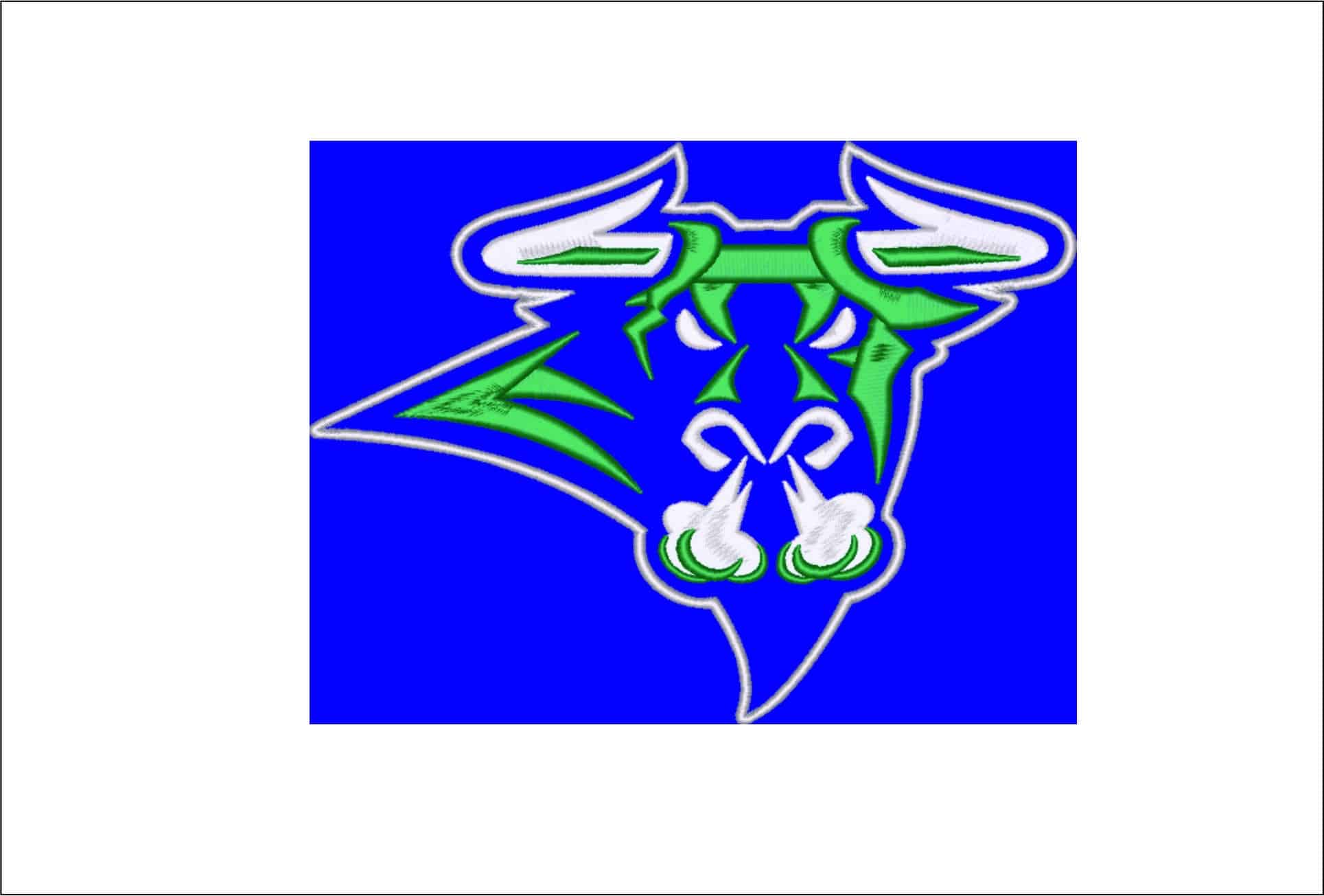 Mason City Toros Bull Appliques Logo - Iowa Mason City Junior Ice Hockey embroidery design - Logo embroidery machine pattern embroidery file