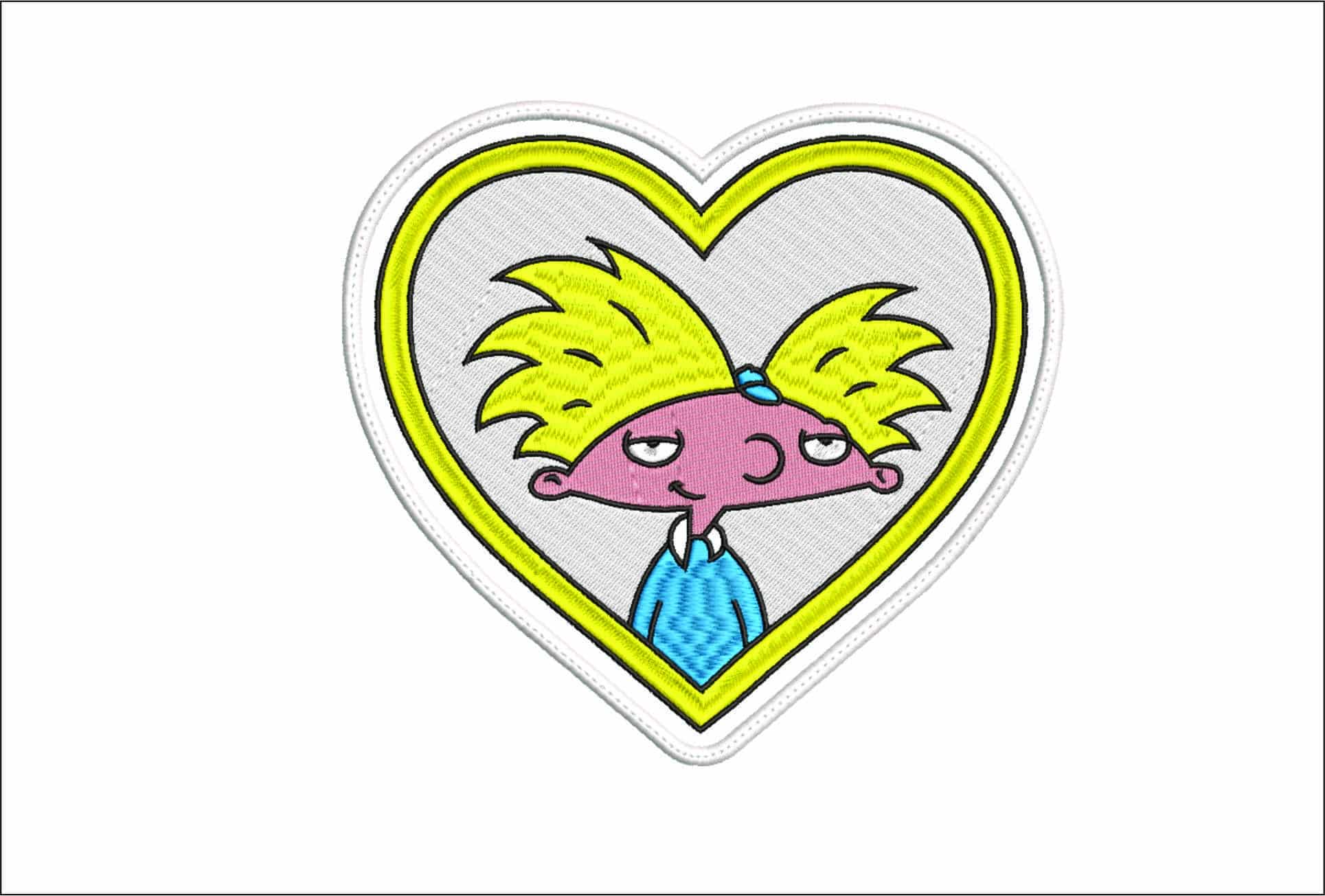 Hey Arnold Love- Elegant embroidery design file - instant download