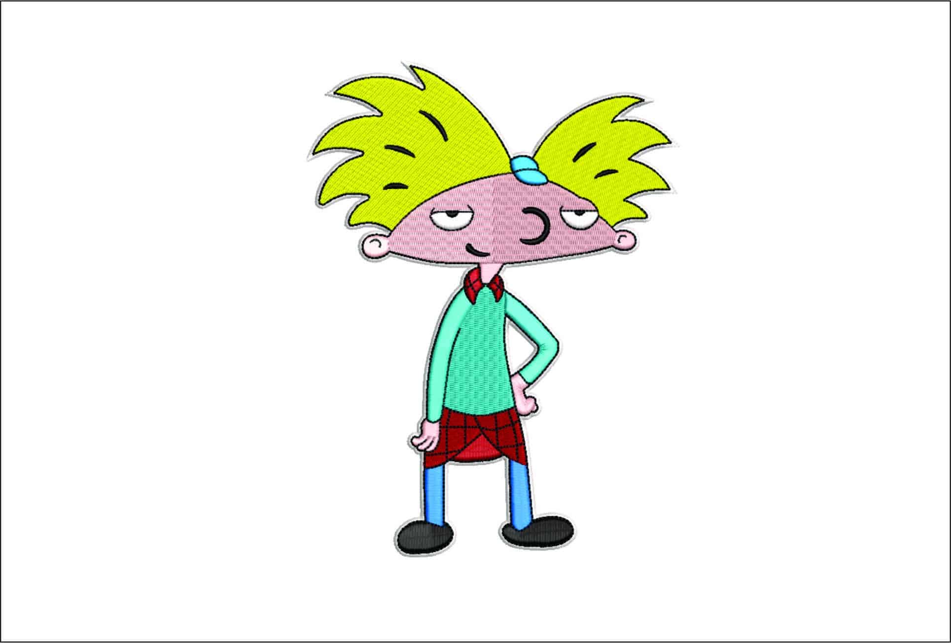 Hey Arnold- Elegant embroidery design file - instant download