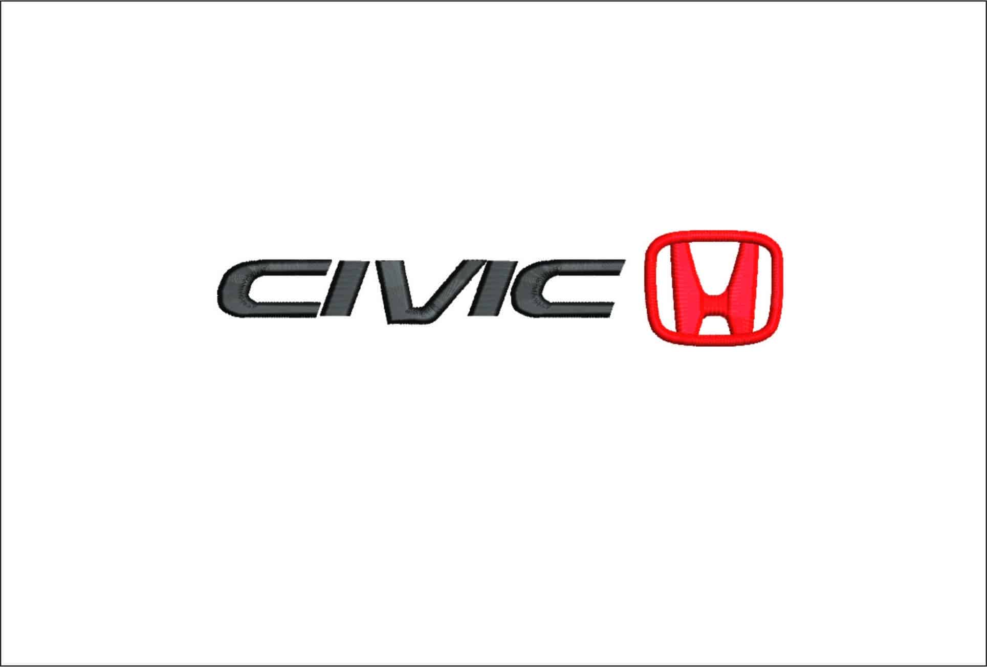 Honda Civic Logo- Elegant embroidery design file - instant download
