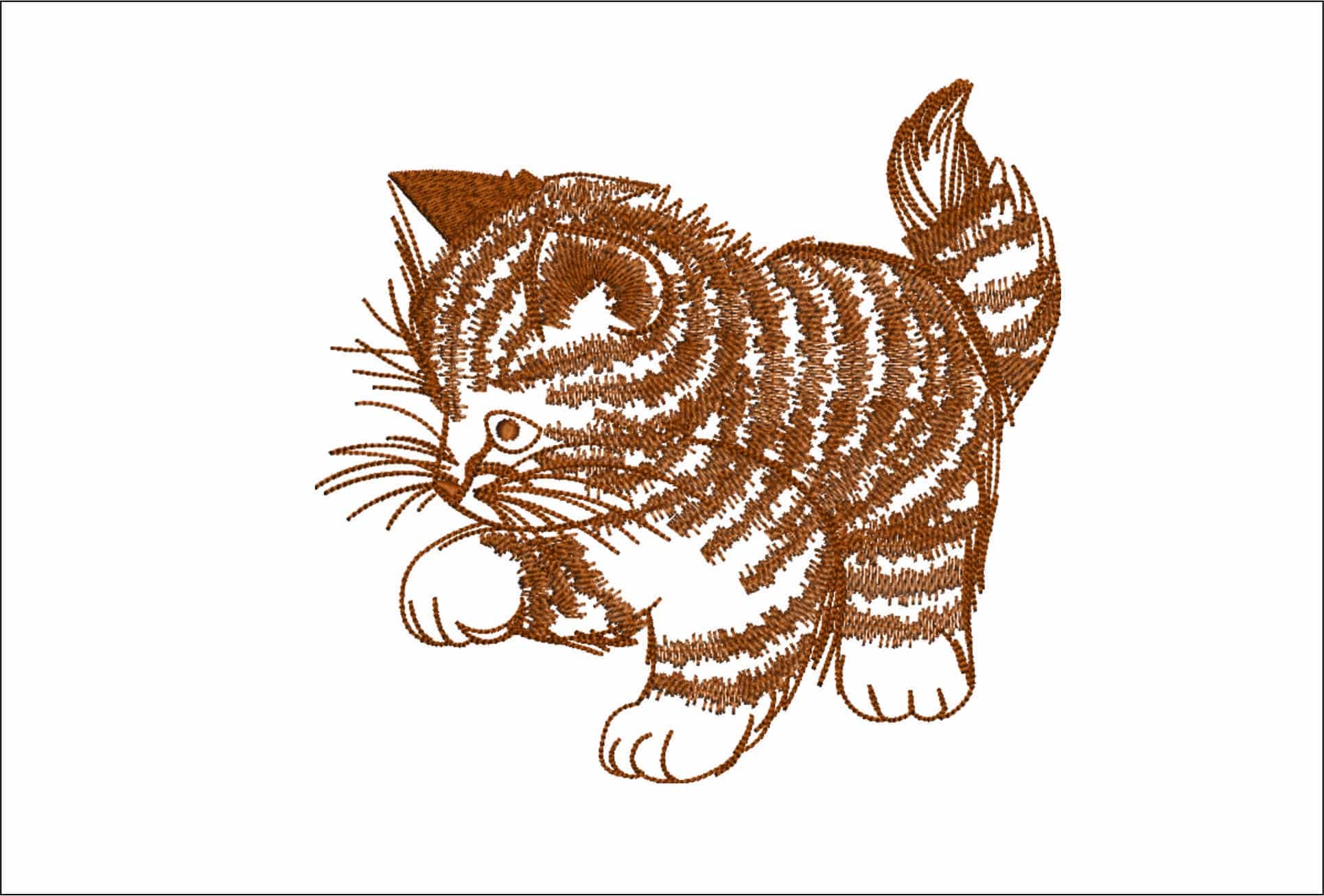 Kitten- Elegant embroidery design file - instant download