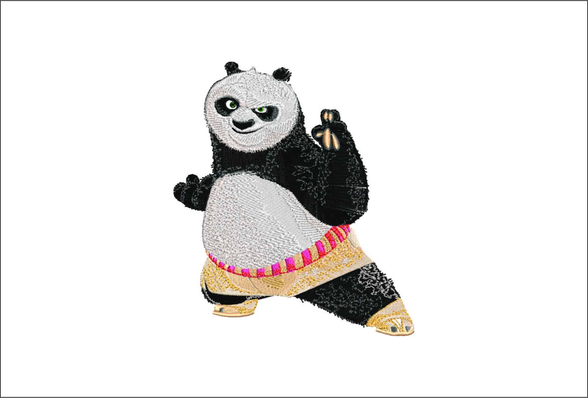 Kung Fu Panda- Elegant embroidery design file - instant download