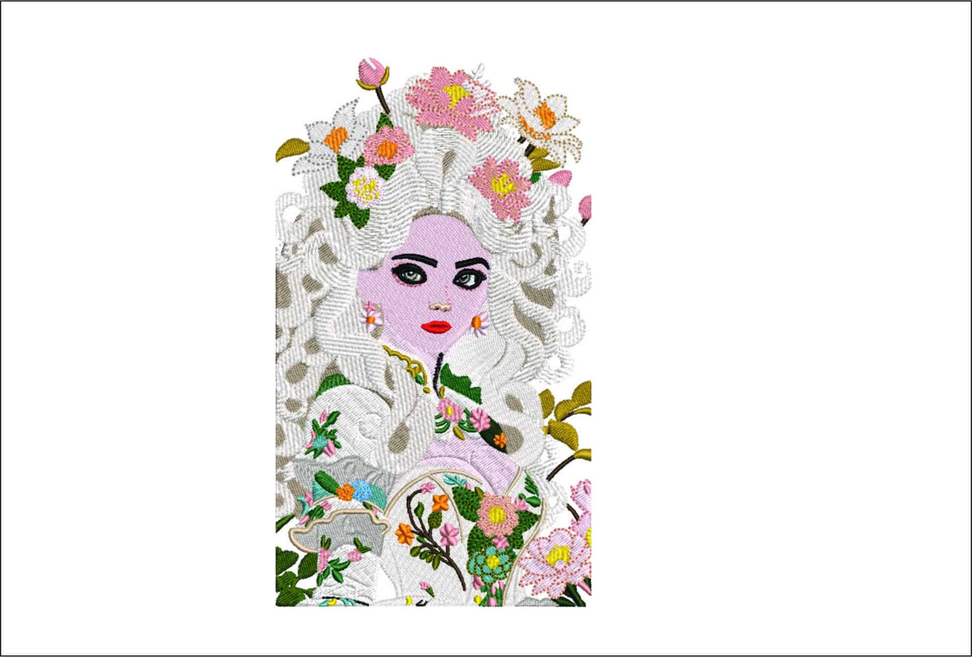 Lady in Clothes- Elegant embroidery design file - instant download