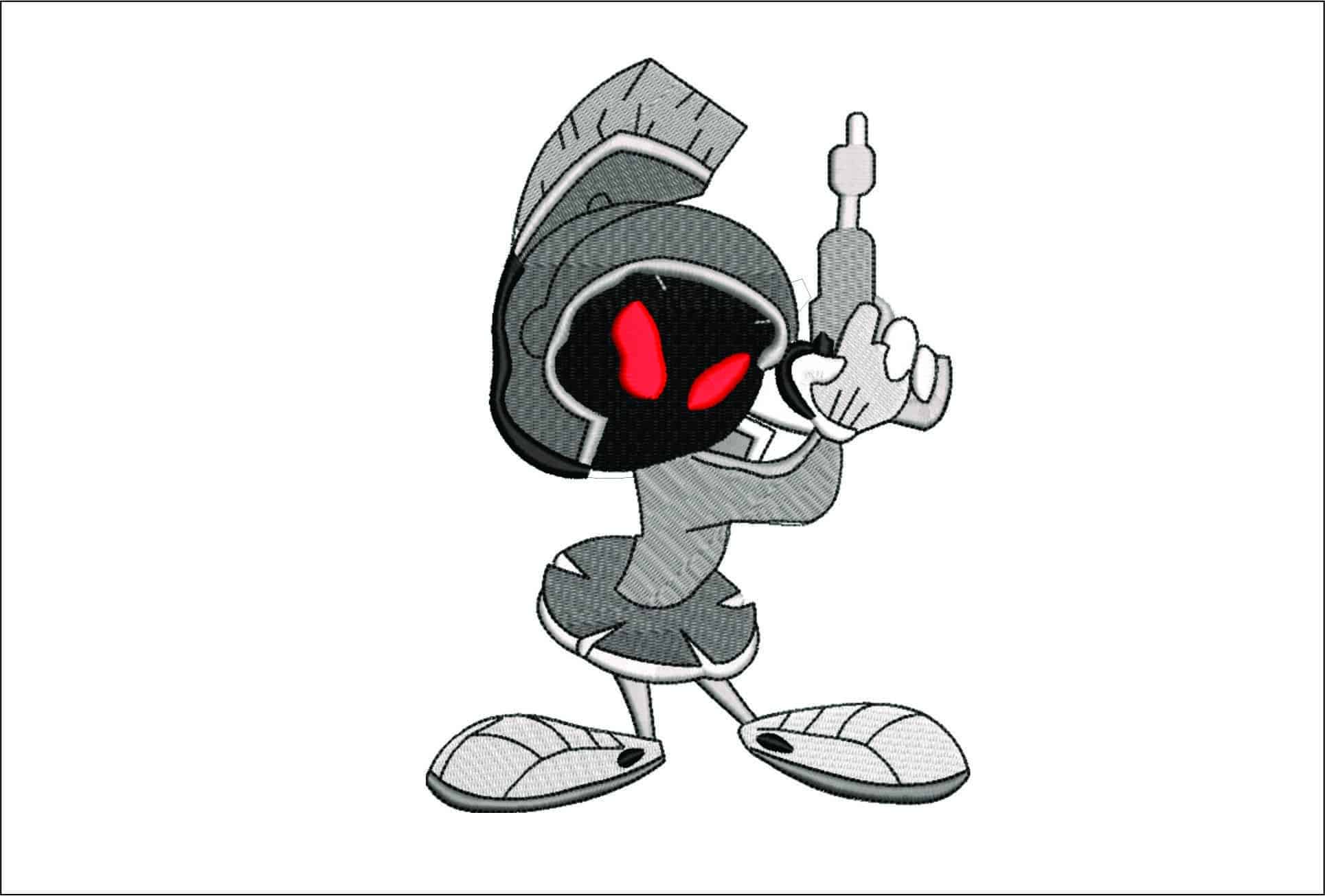 Marvin the Martian- Elegant embroidery design file - instant download