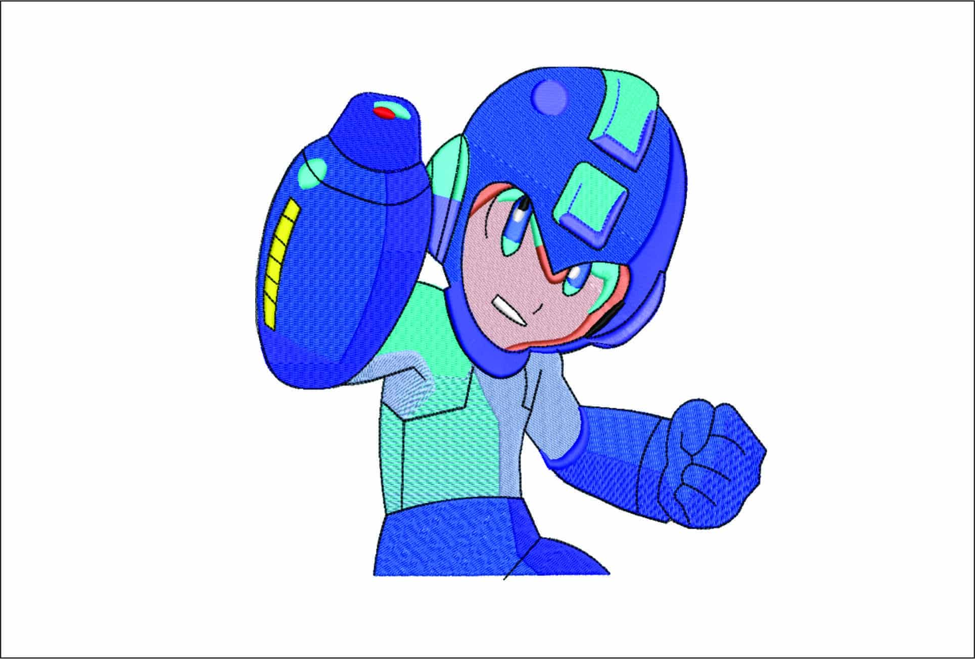 Megaman- Elegant embroidery design file - instant download