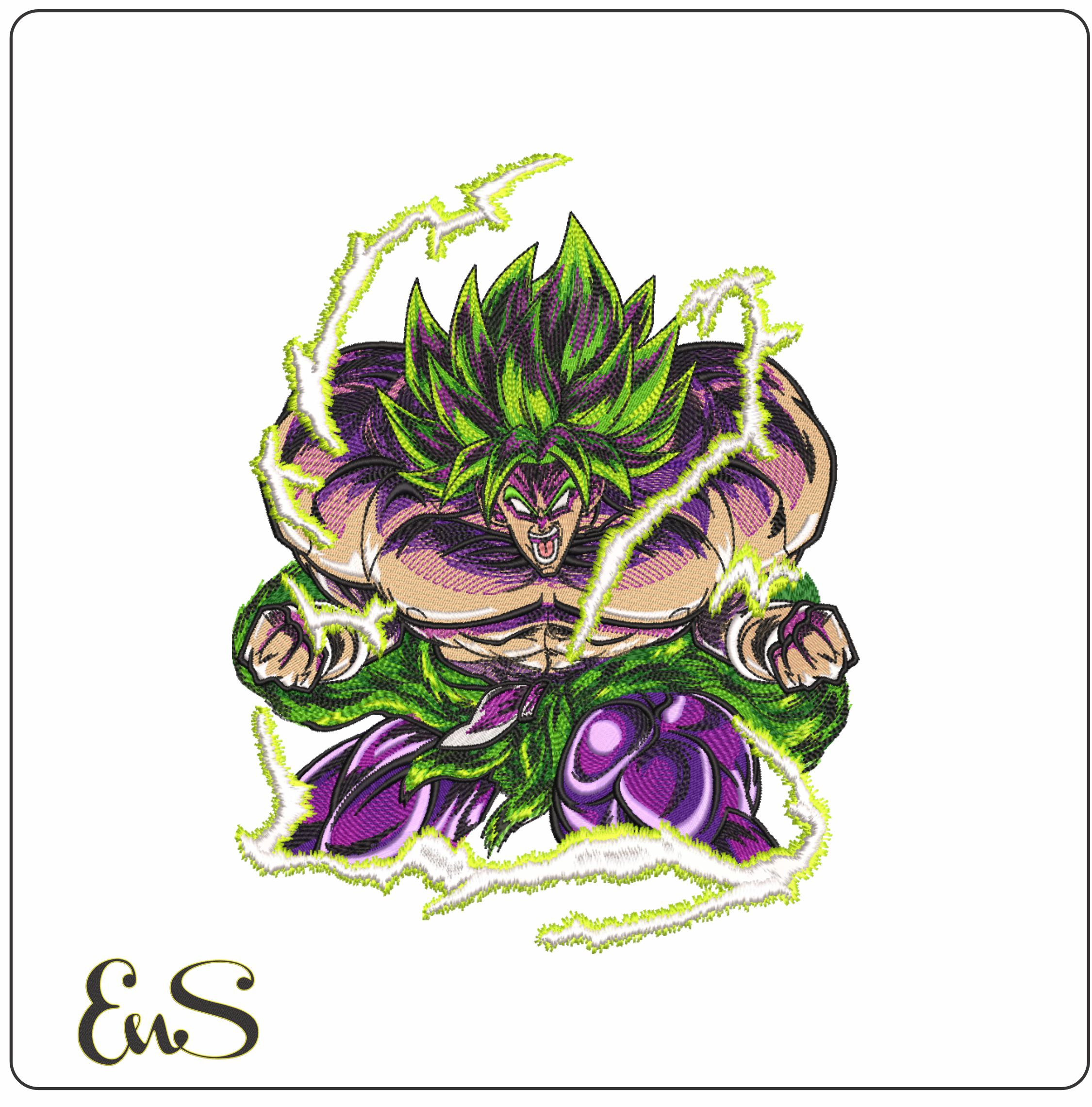 Broly Sayayin Dragon Ballz Anime- Elegant embroidery design file - instant download