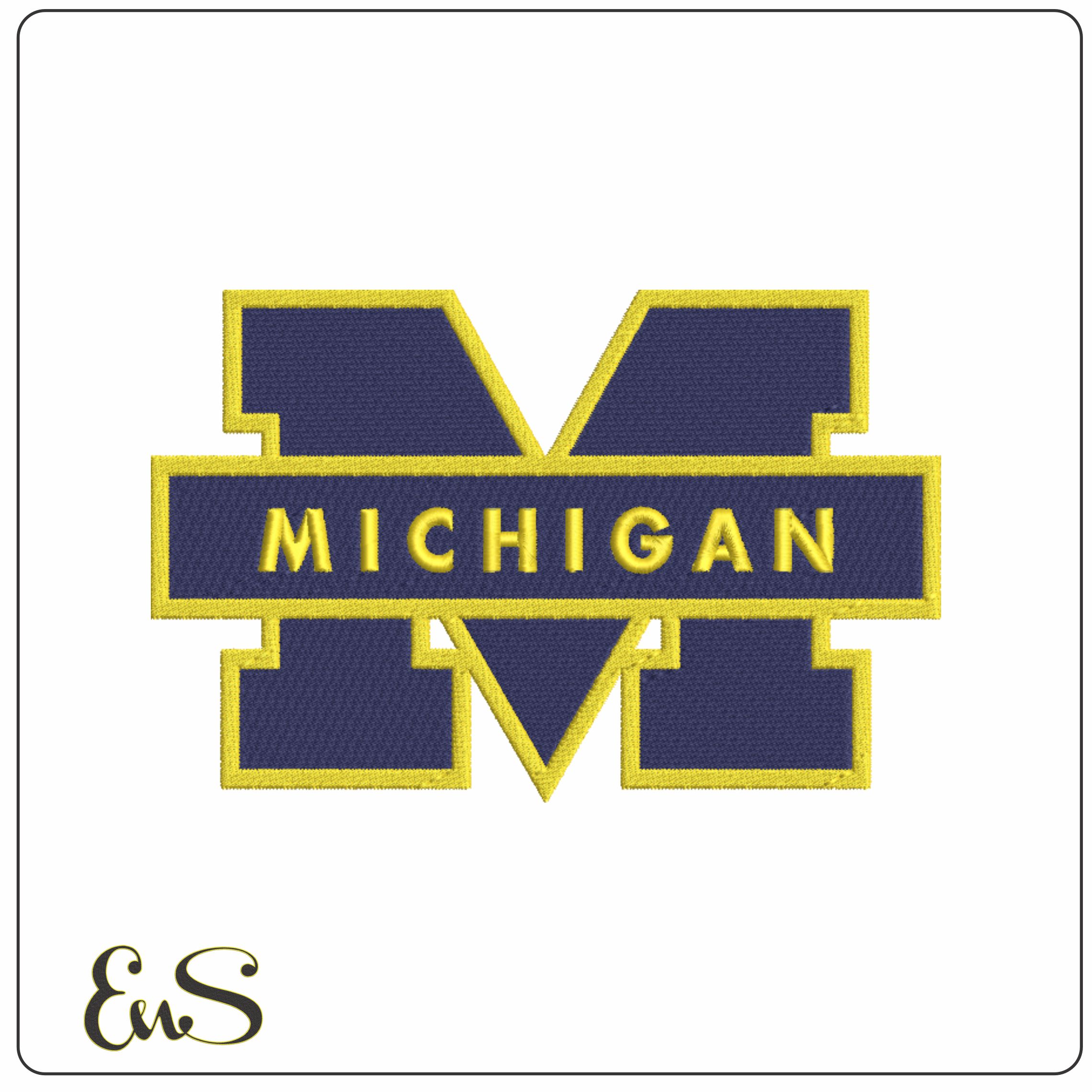 Michigan_Wolverines_Logo- Elegant embroidery design file - instant download