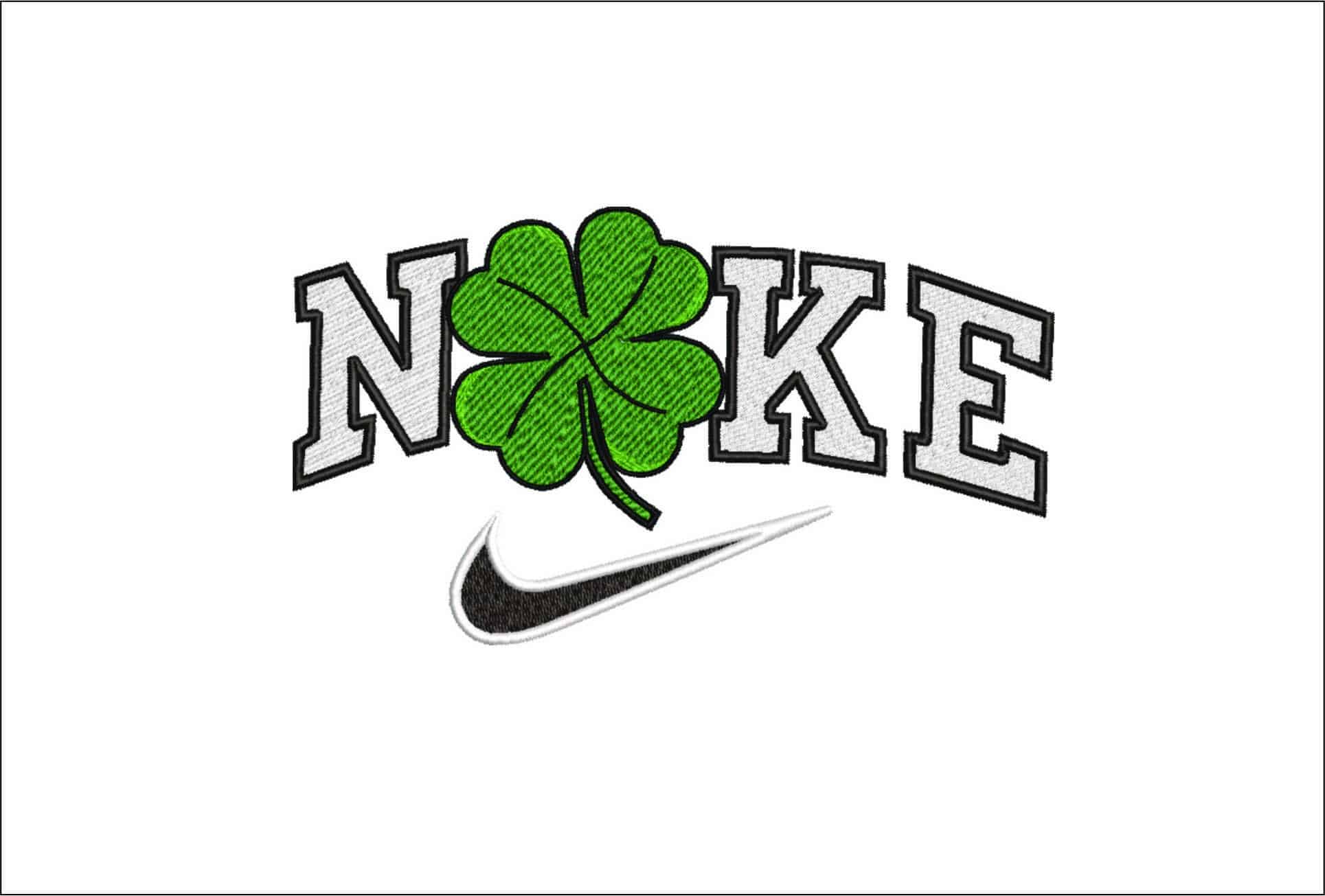 Nike 4 Leaf Clover-Elegant embroidery design file - instant download