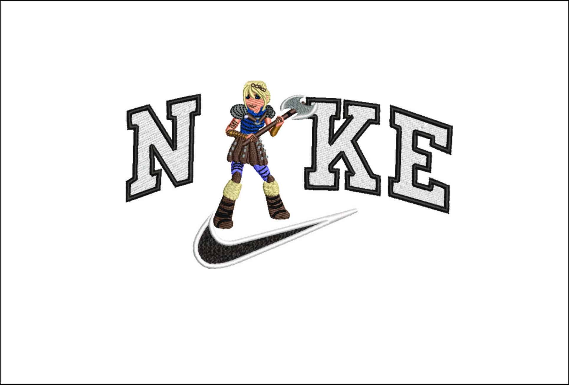 Nike Astrid How to Train a Dragon-Elegant embroidery design file - instant download