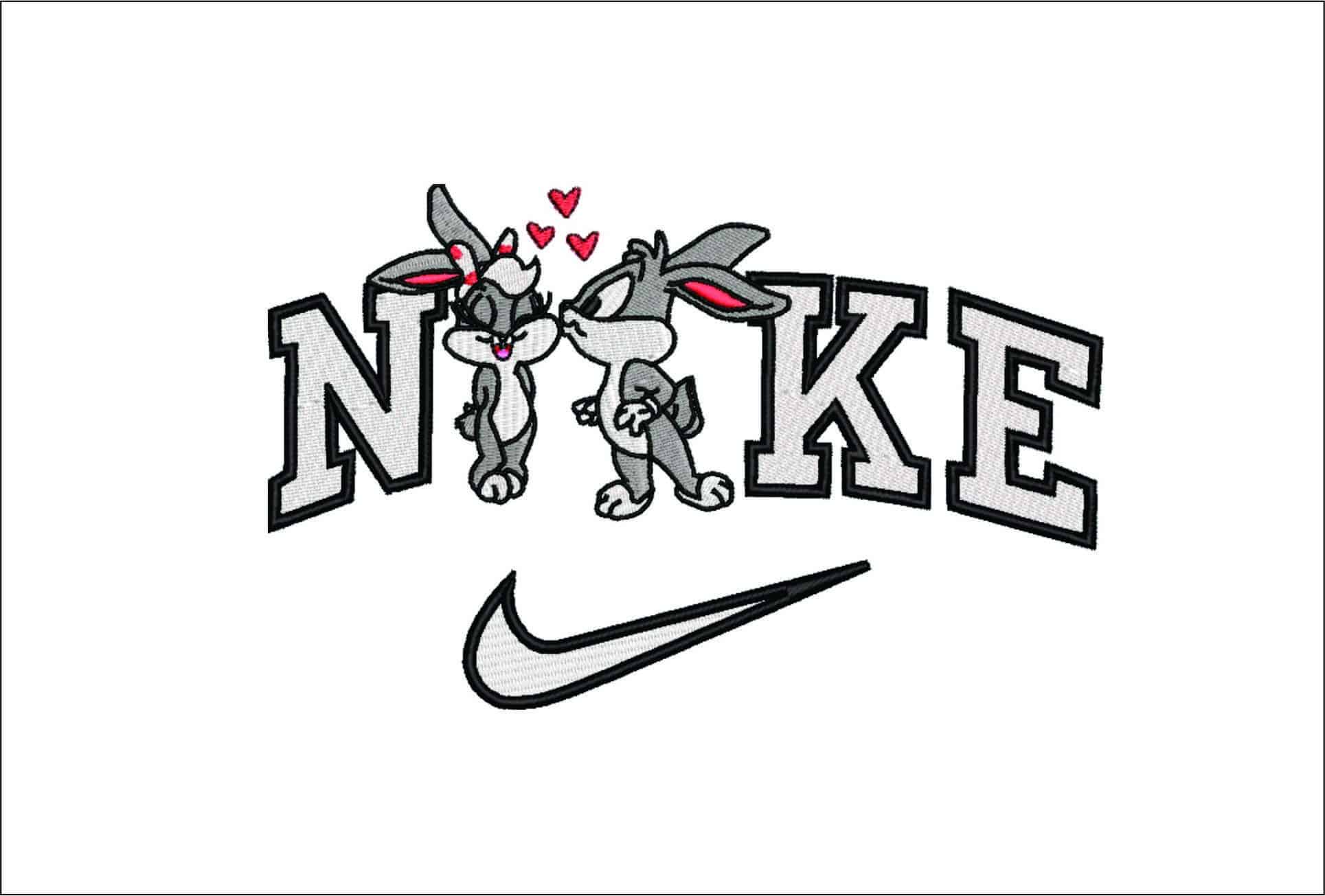 Nike Baby Buggs kiss-Elegant embroidery design file - instant download