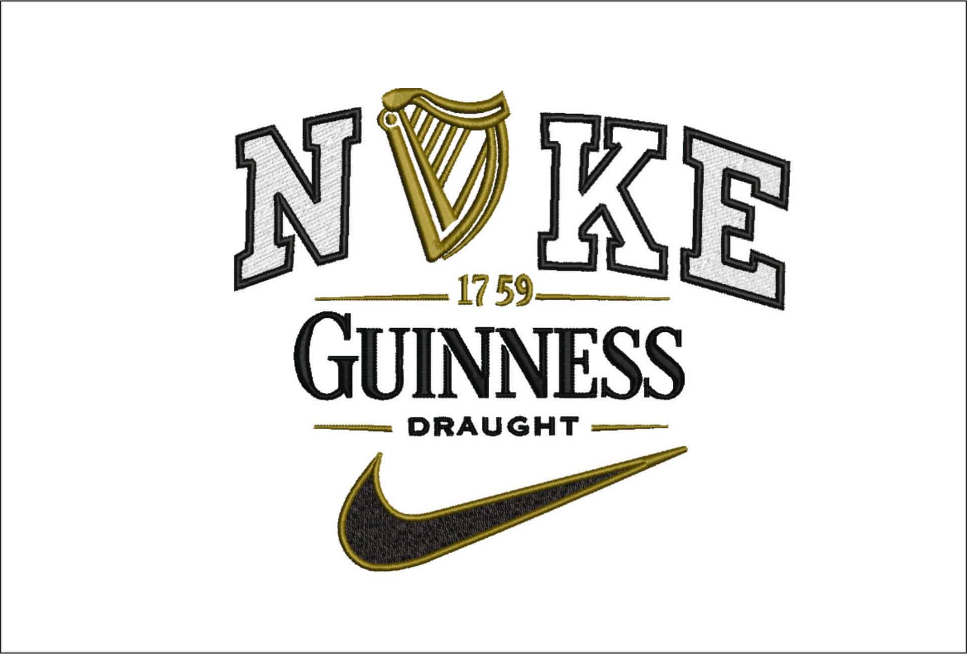 Nike Guinness Logo-Elegant embroidery design file - instant download