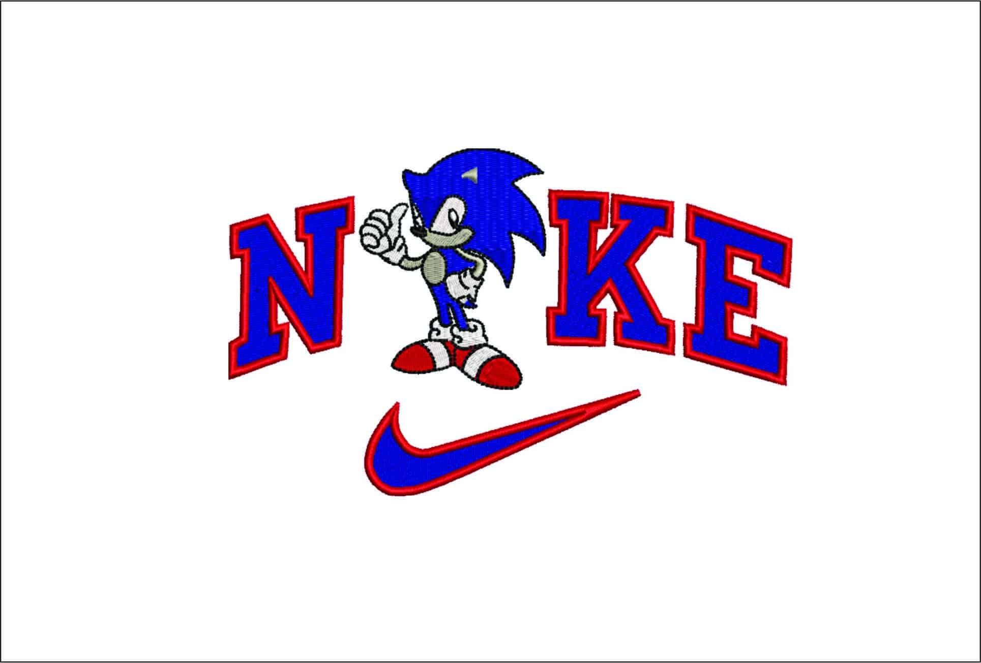 Nike Sonic Hedgehog-Elegant embroidery design file - instant download