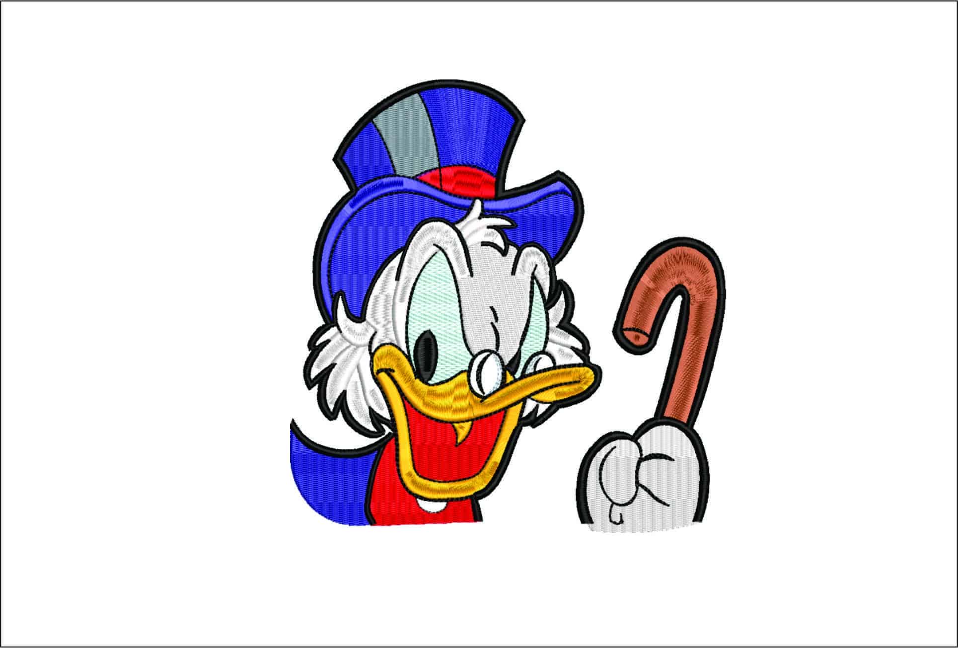 Scooge Duck-Elegant embroidery design file - instant download