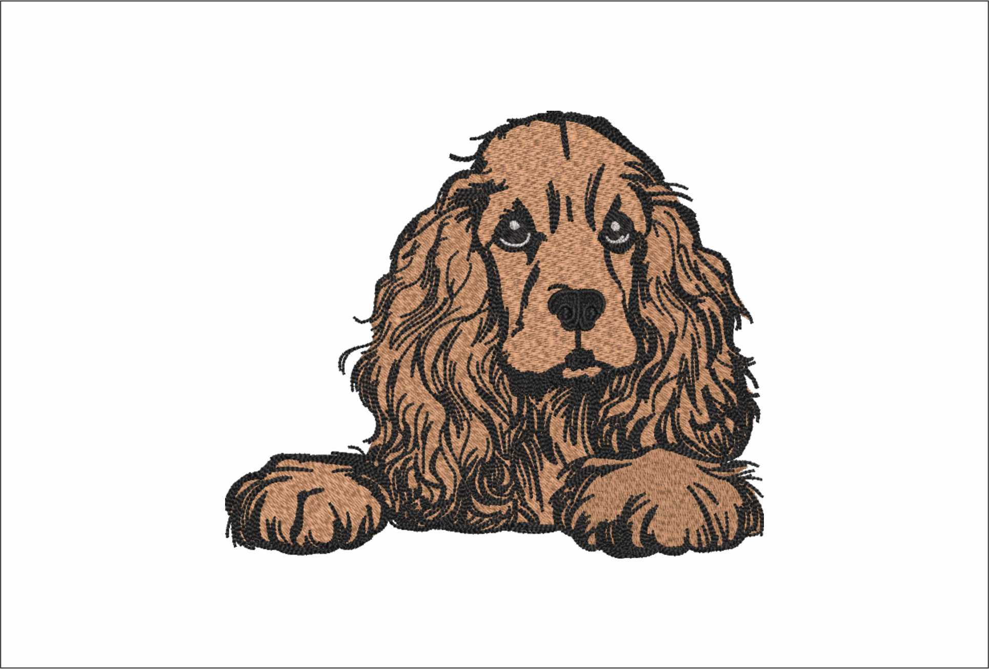 Spaniel dog-Elegant embroidery design file - instant download