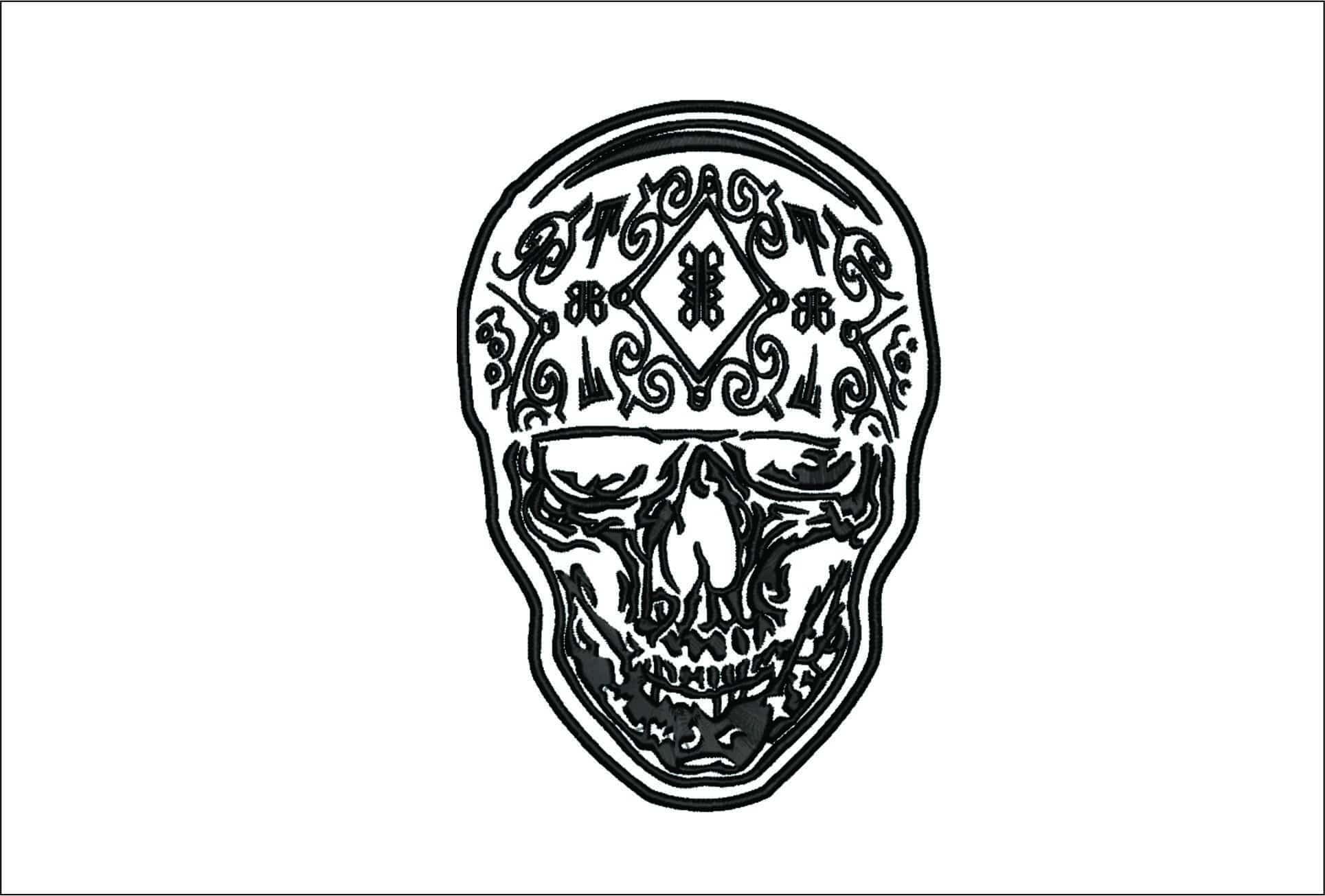 Tattoo Skull-Elegant embroidery design file - instant download