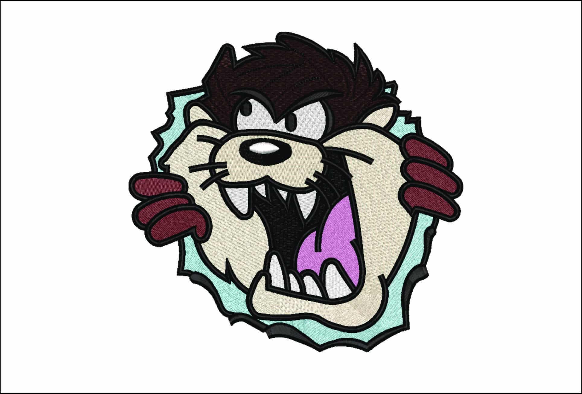 Taz Devil heads-Elegant embroidery design file - instant download