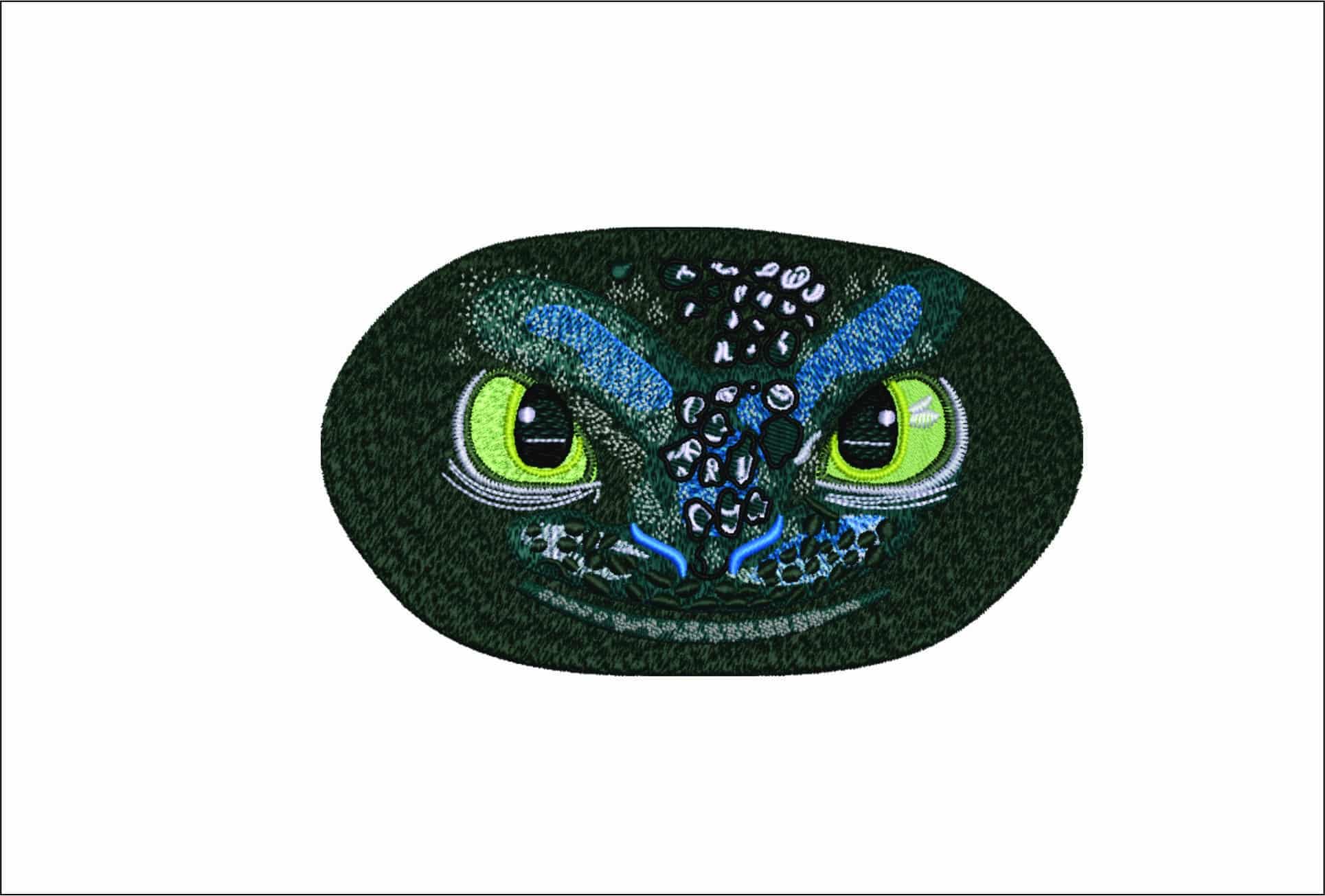 Toothless Face How to Train a Dragon-Elegant embroidery design file - instant download
