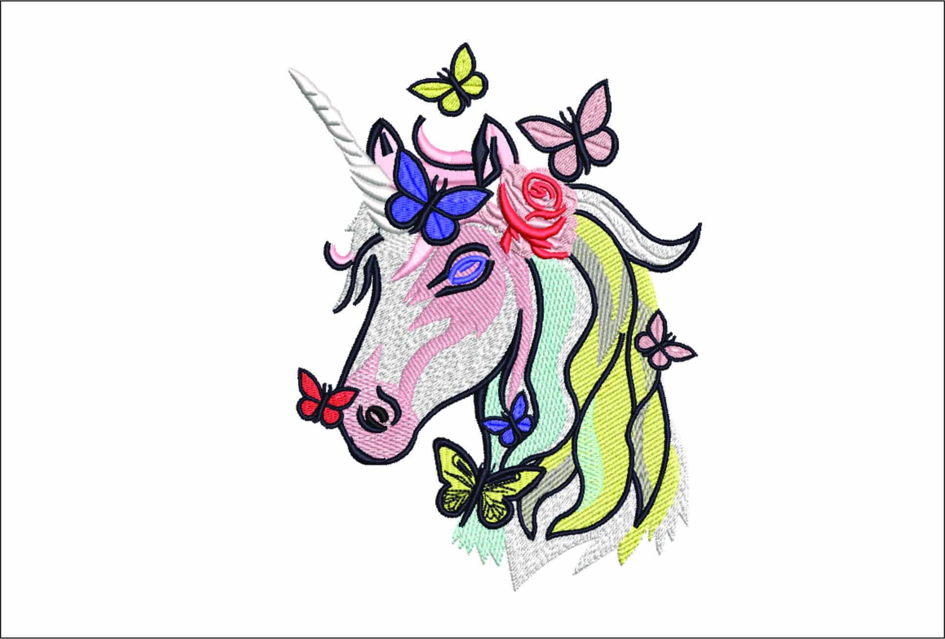 Unicorn Head-Elegant embroidery design file - instant download