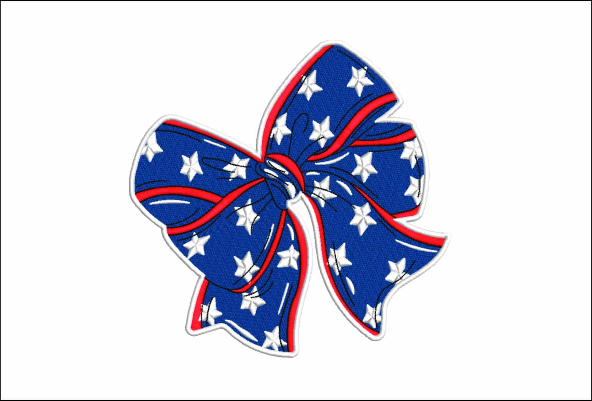 USA Bow with Stars-Elegant embroidery design file - instant download