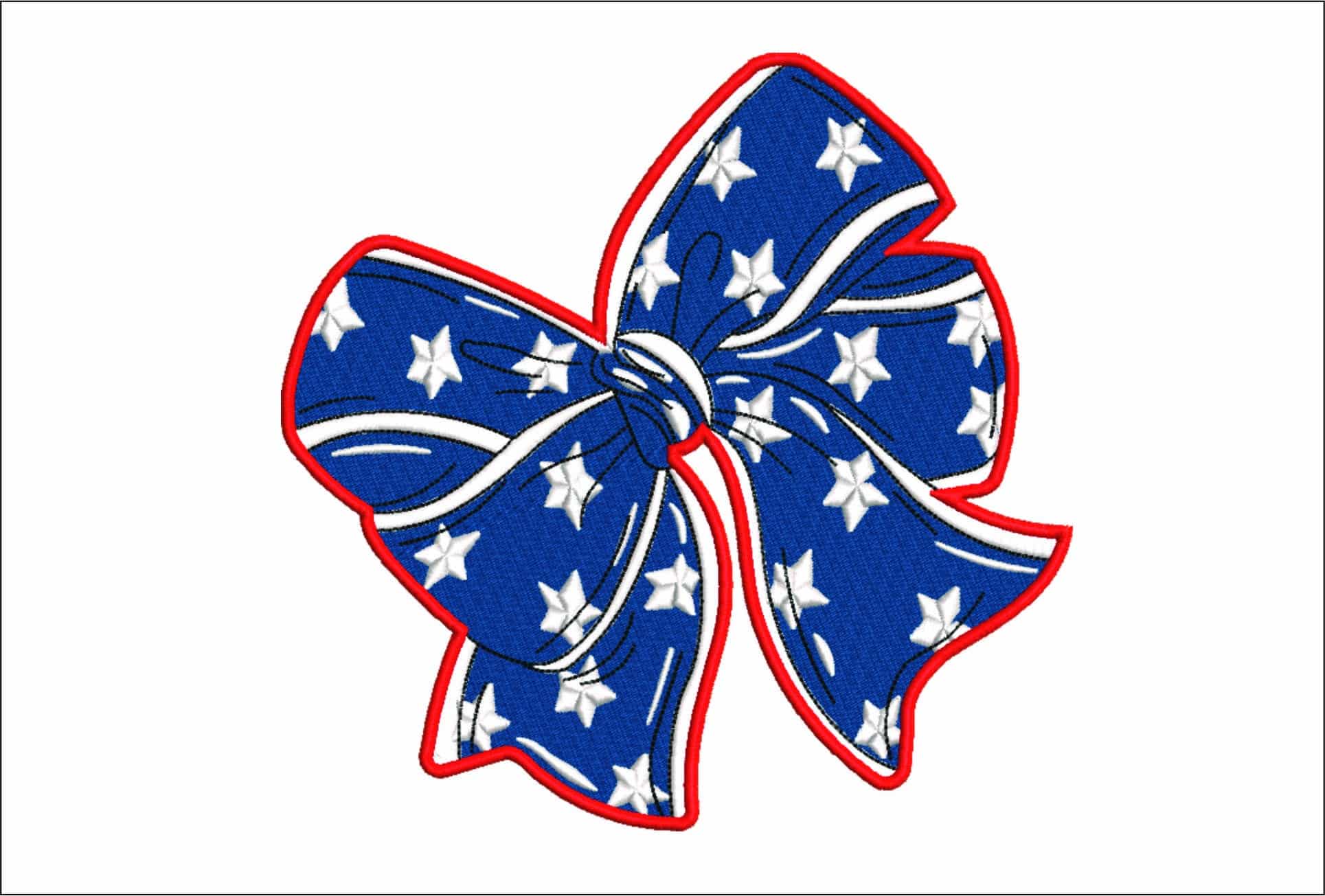 USA Stars And Stripe Bow-Elegant embroidery design file - instant download