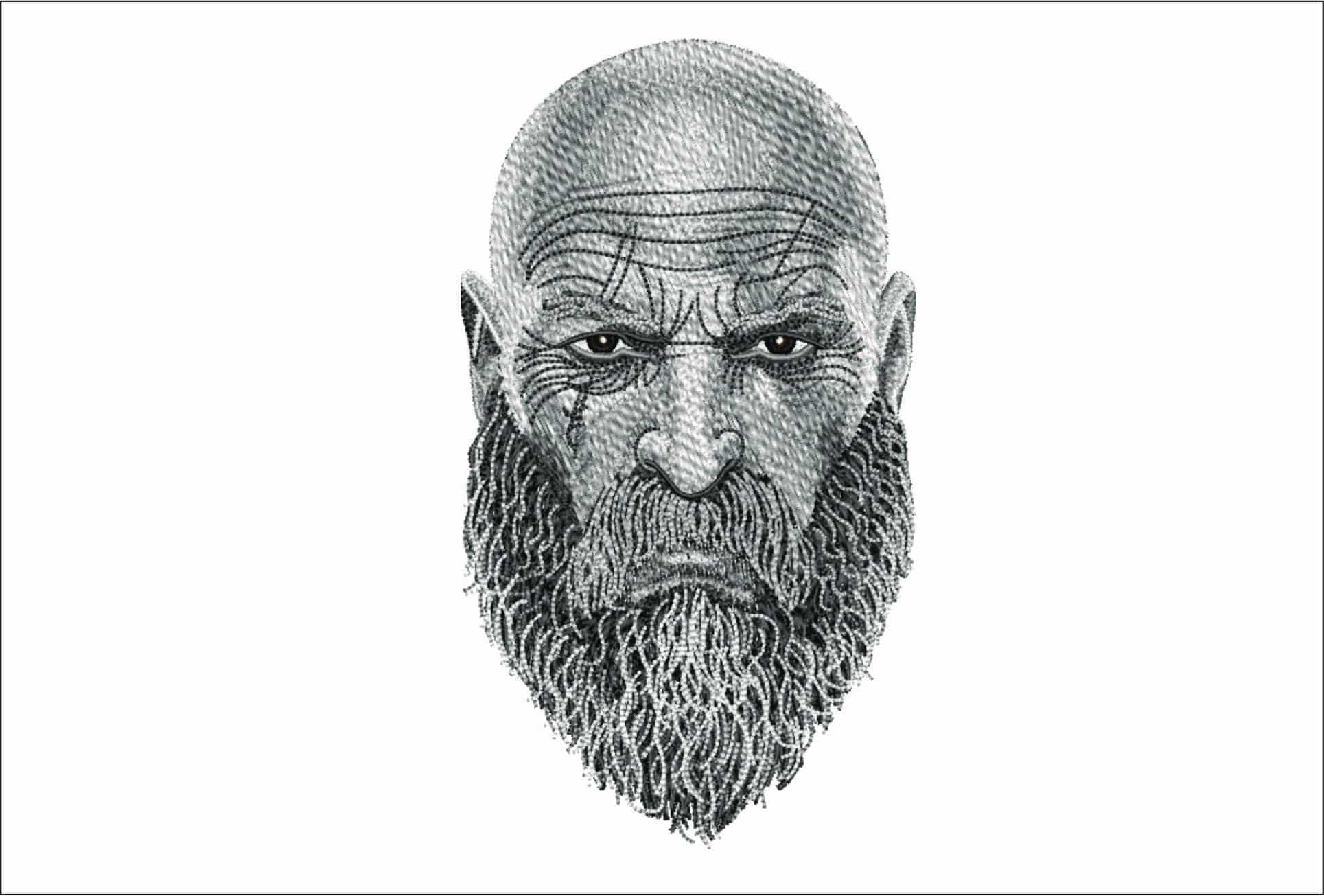 Viking Warrior Face-Elegant embroidery design file - instant download
