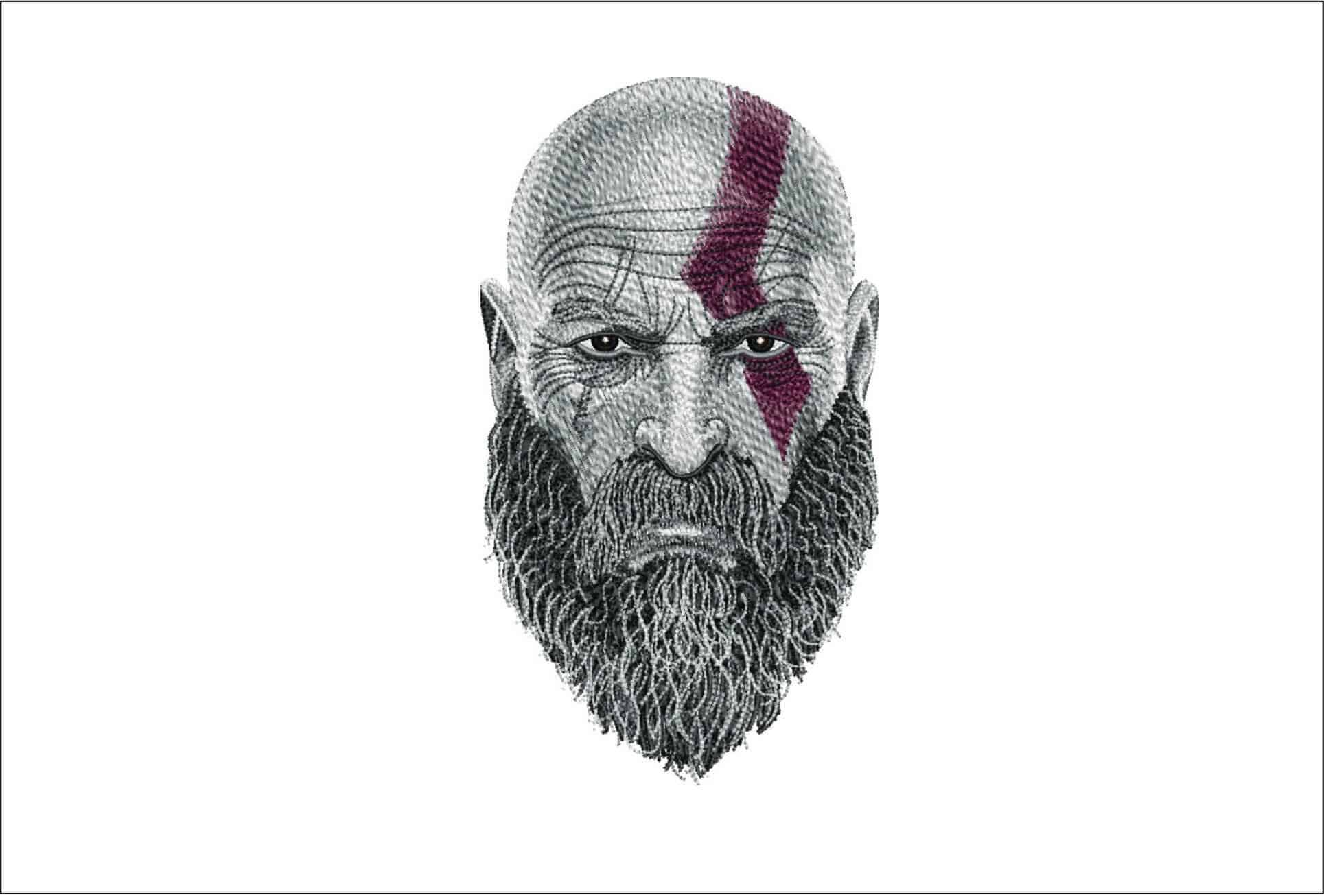 Viking Warrior with War Paint-Elegant embroidery design file - instant download
