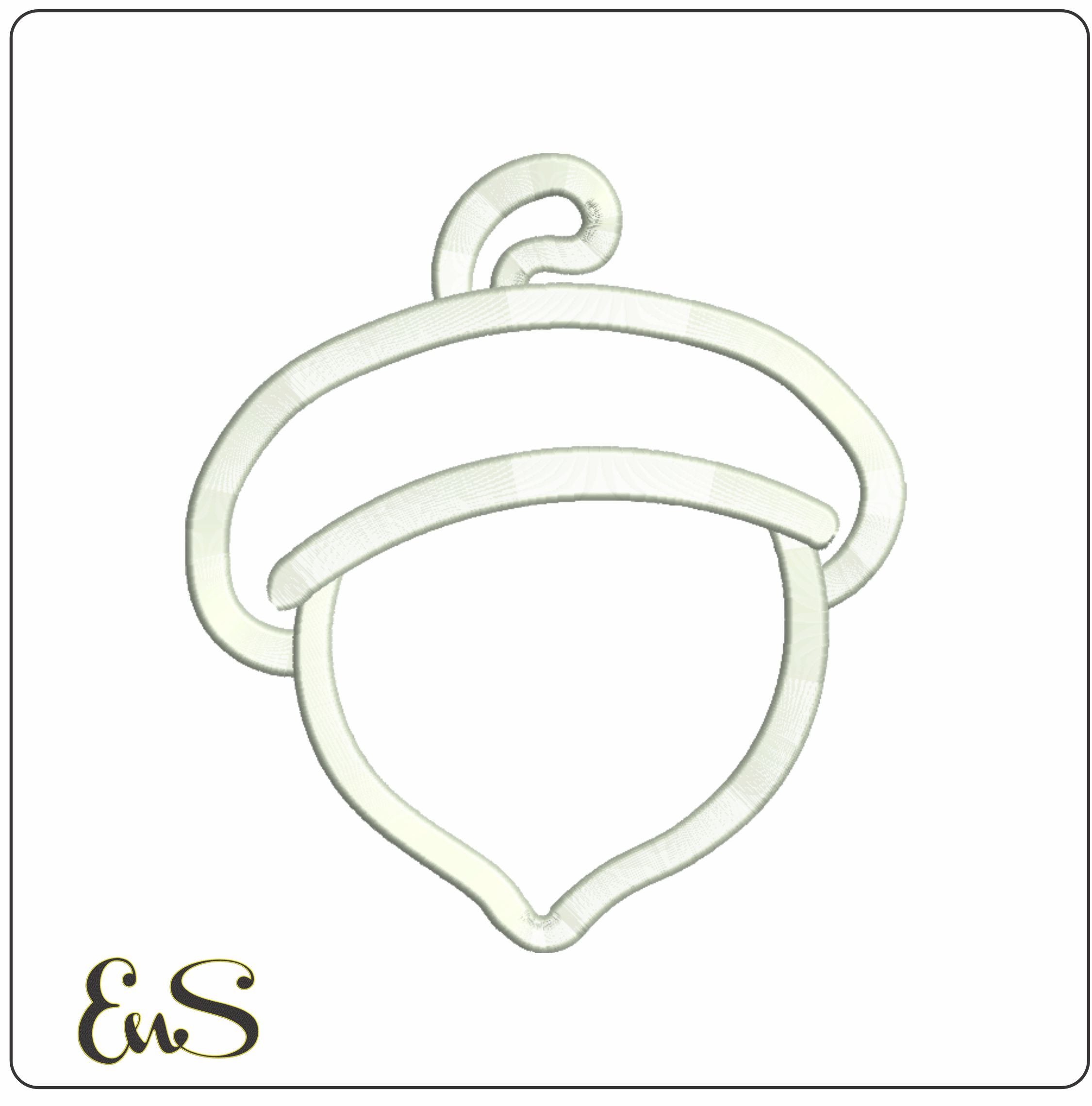 Acorn Outline-Elegant embroidery design file - instant download