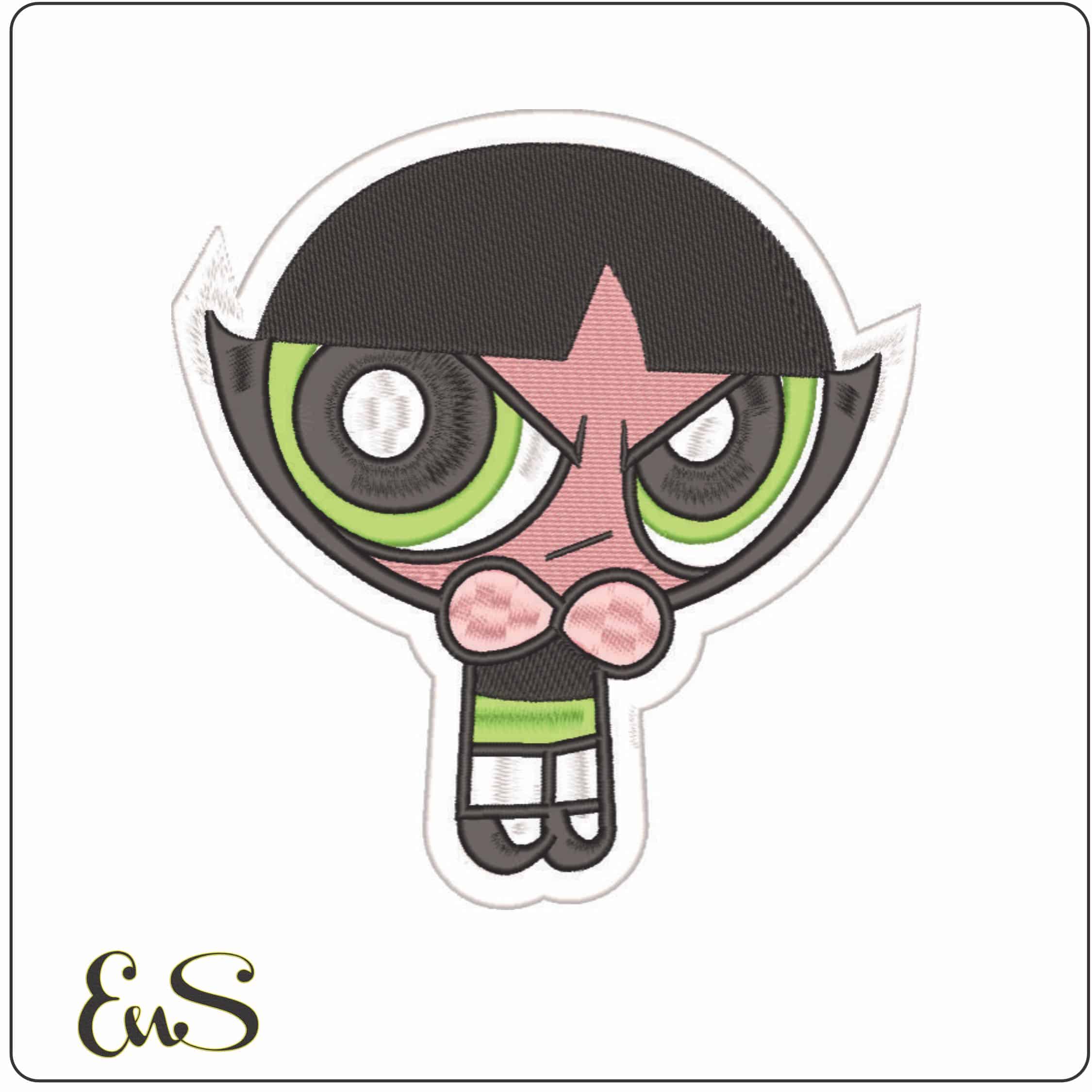 Angry Buttercup - Powerpuff Girl-Elegant embroidery design file - instant download