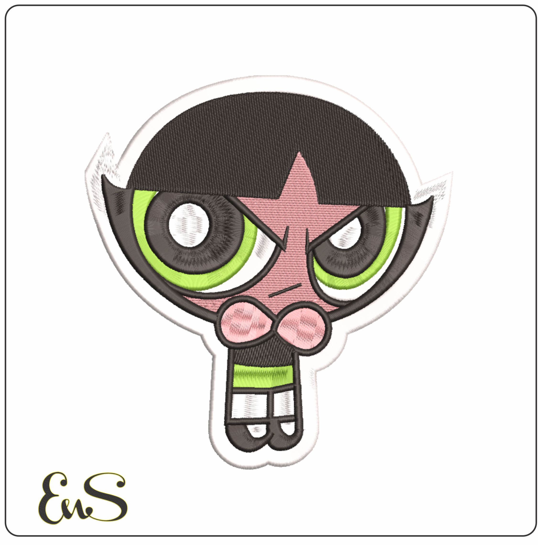 Angry Buttercup - Powerpuff Girl-Elegant embroidery design file - instant download