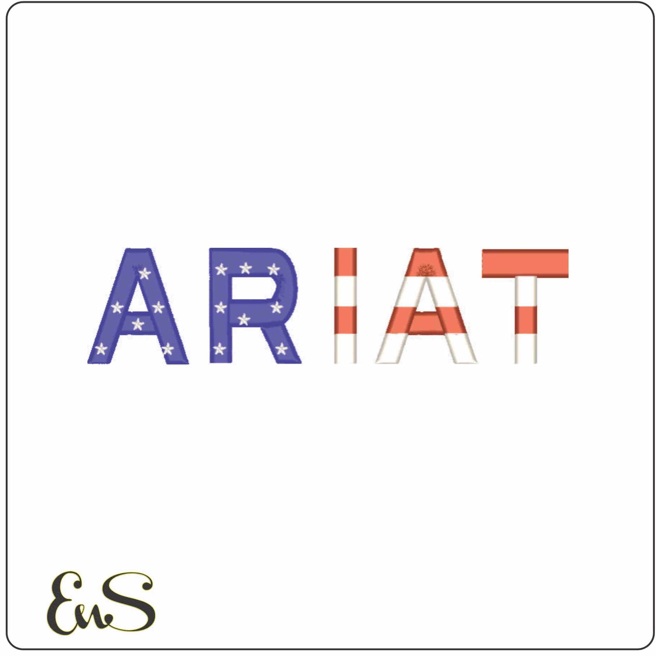 ARIAT USA Flag-Elegant embroidery design file - instant download