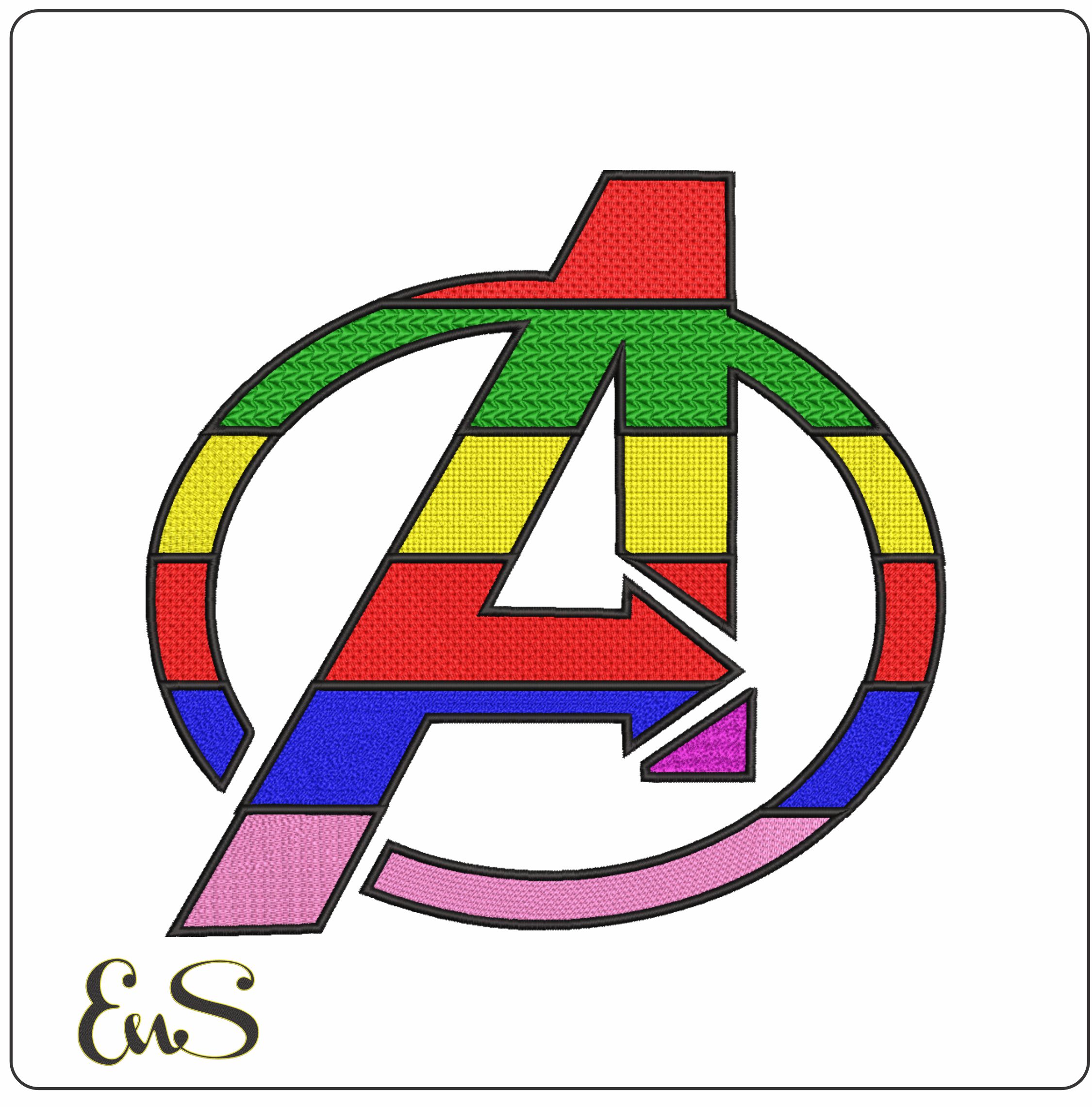 Avengers LGBT Logo - Marvel Comics-Elegant embroidery design file - instant download