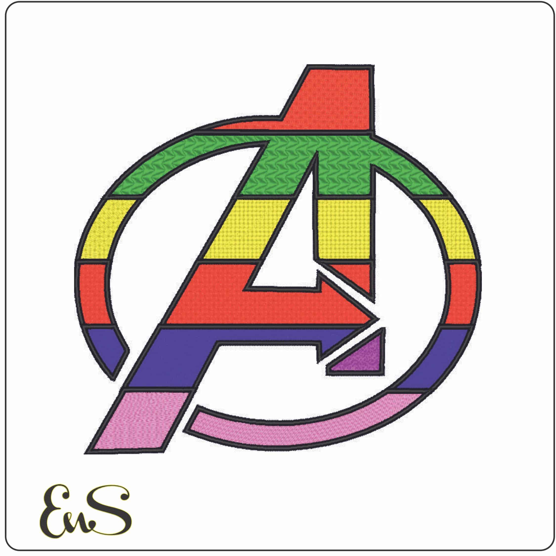 Avengers LGBT Logo - Marvel Comics-Elegant embroidery design file - instant download