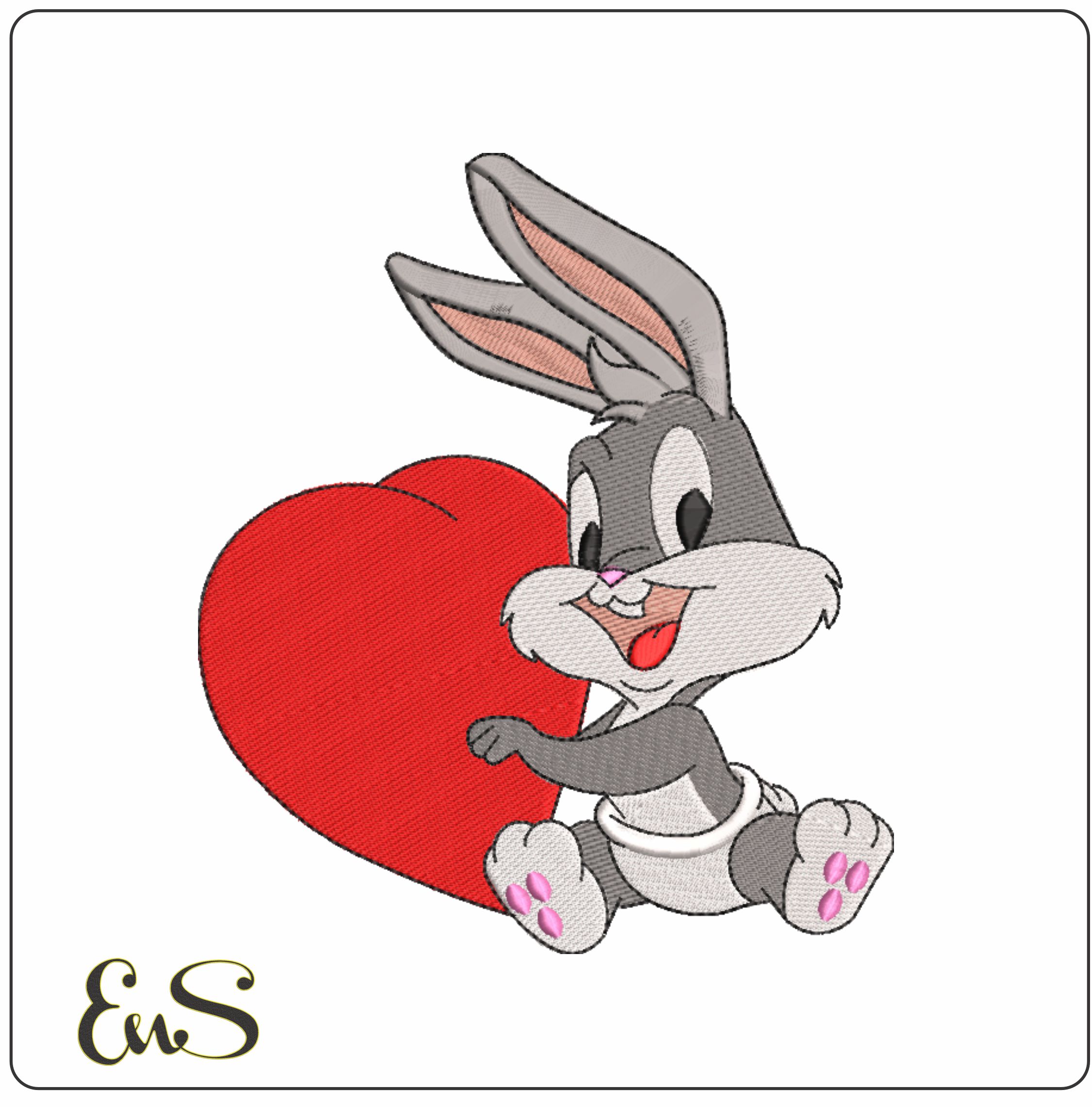Baby Buggs with Heart-Elegant embroidery design file - instant download