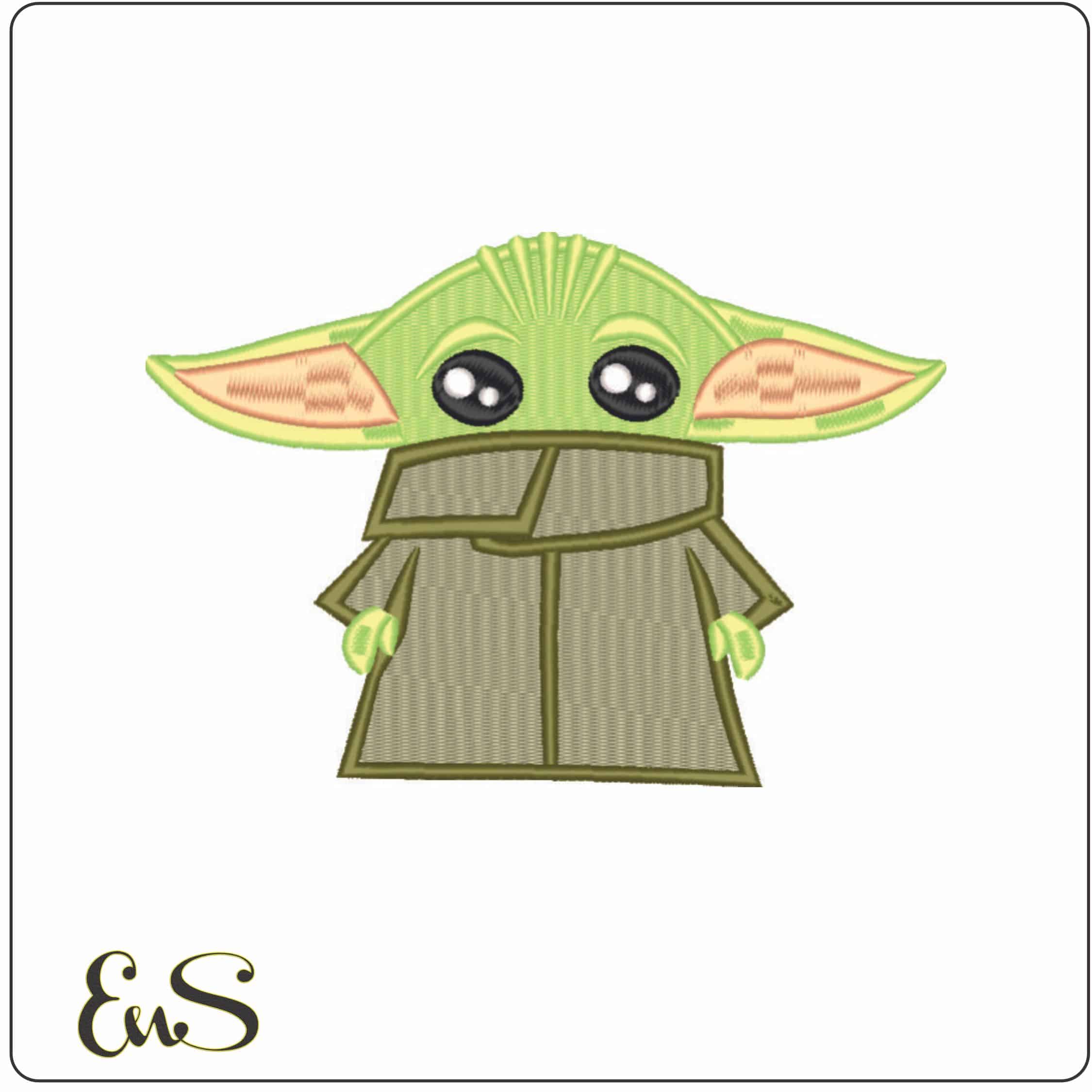 Baby Yoda - Manadlorin - Star Wars-Elegant embroidery design file - instant download