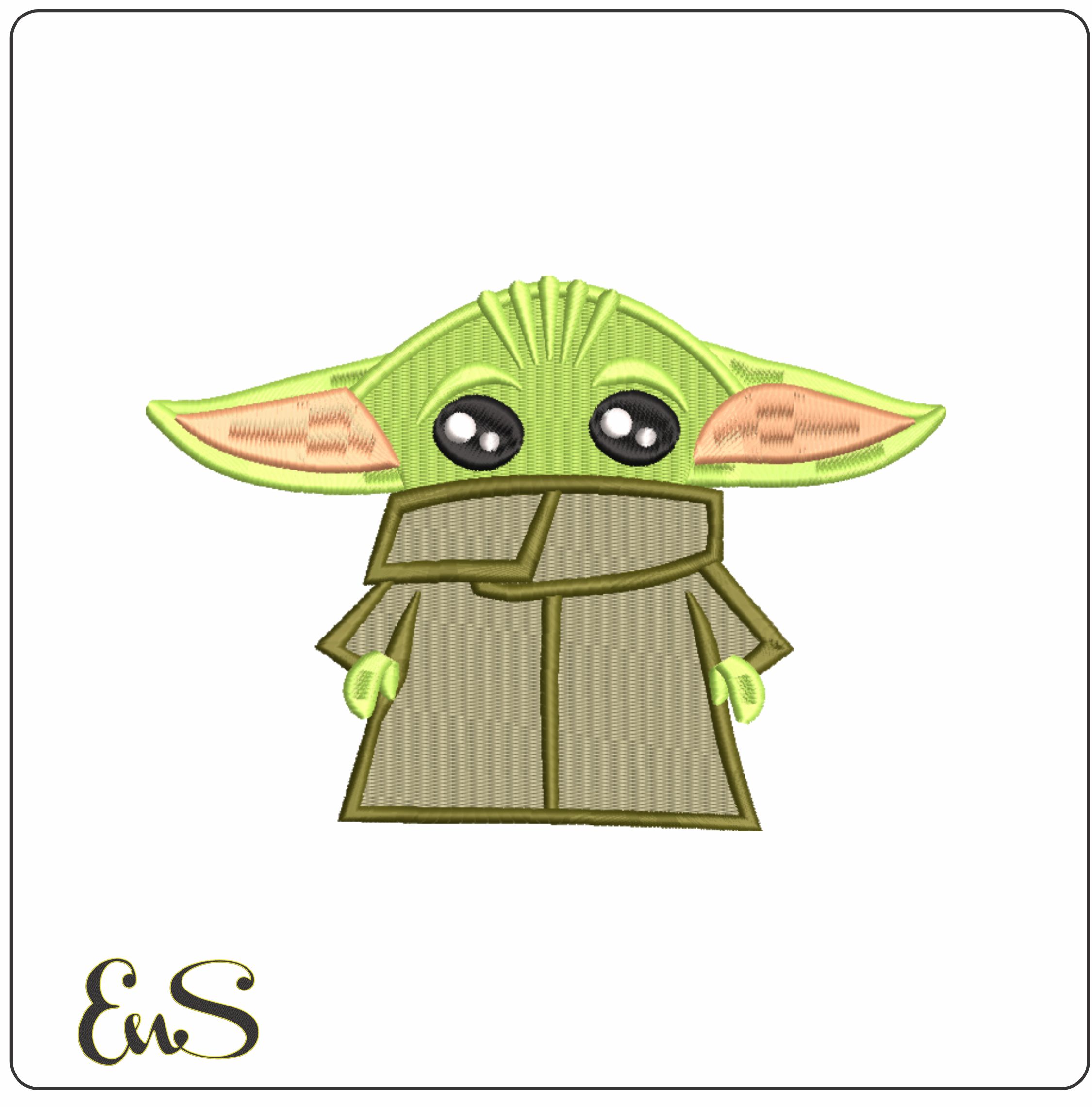 Baby Yoda - Manadlorin - Star Wars-Elegant embroidery design file - instant download