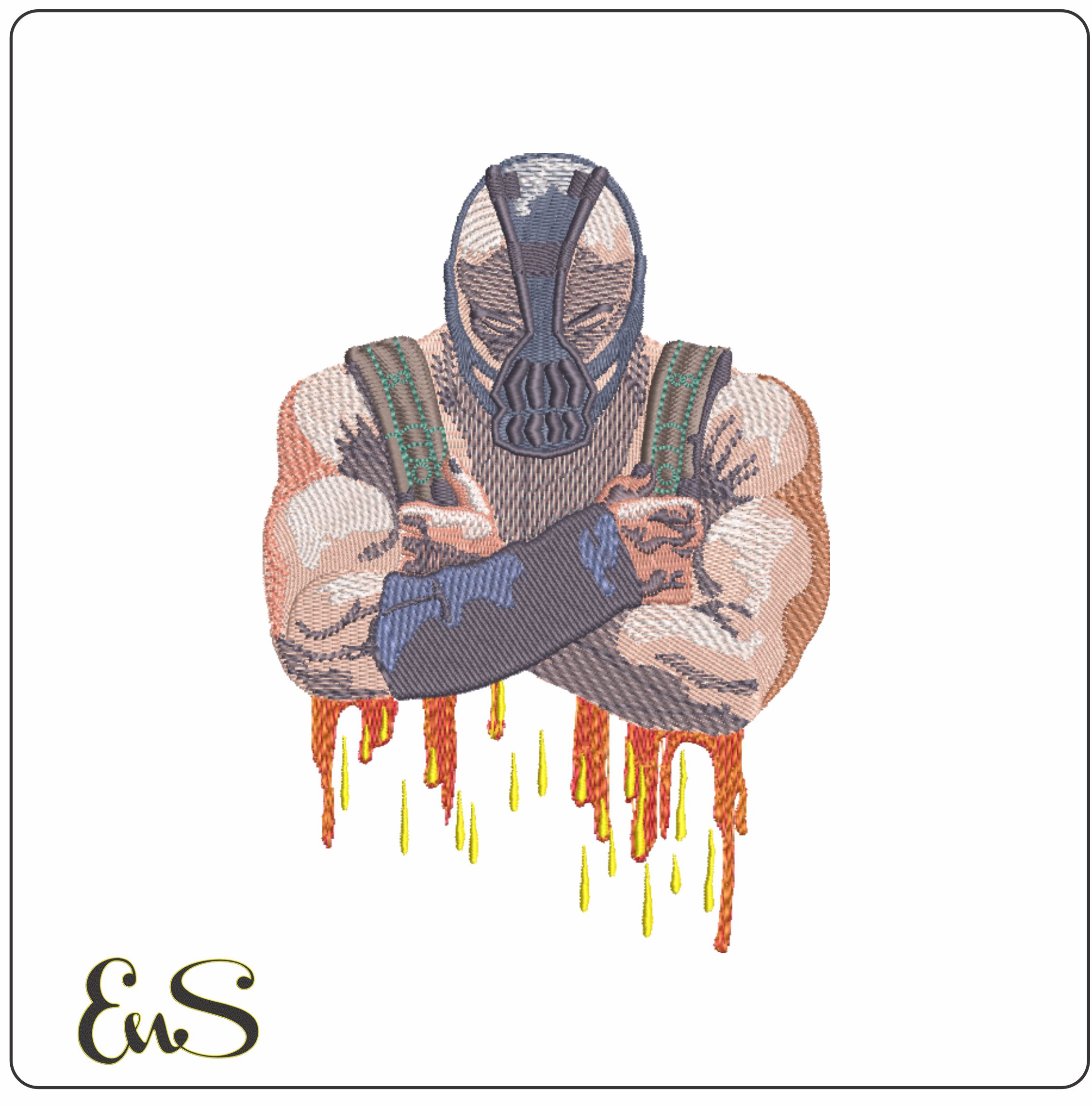 Bane in Mask - Batman - DC Comics-Elegant embroidery design file - instant download