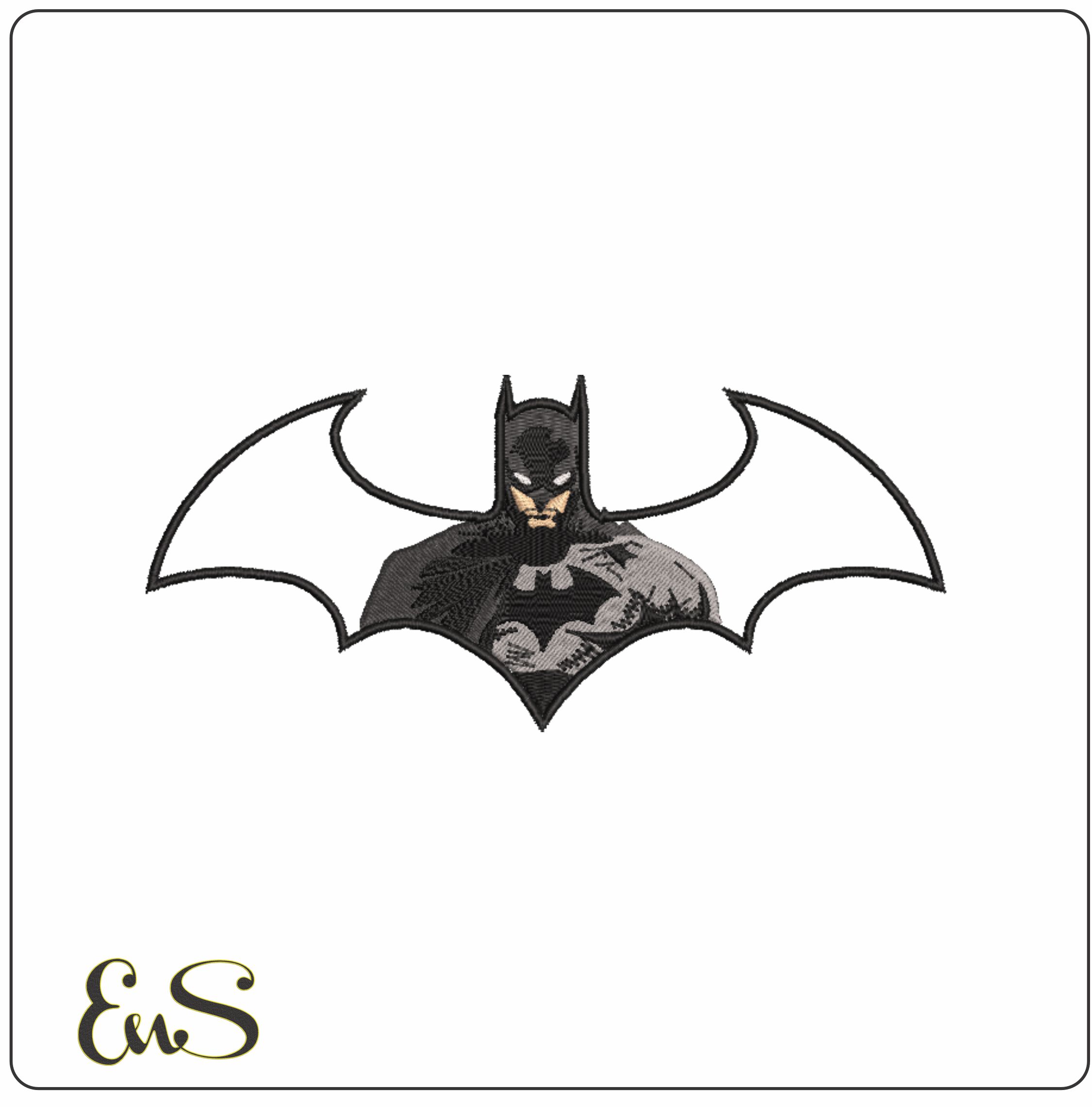 Batman in Batman Logo-Elegant embroidery design file - instant download