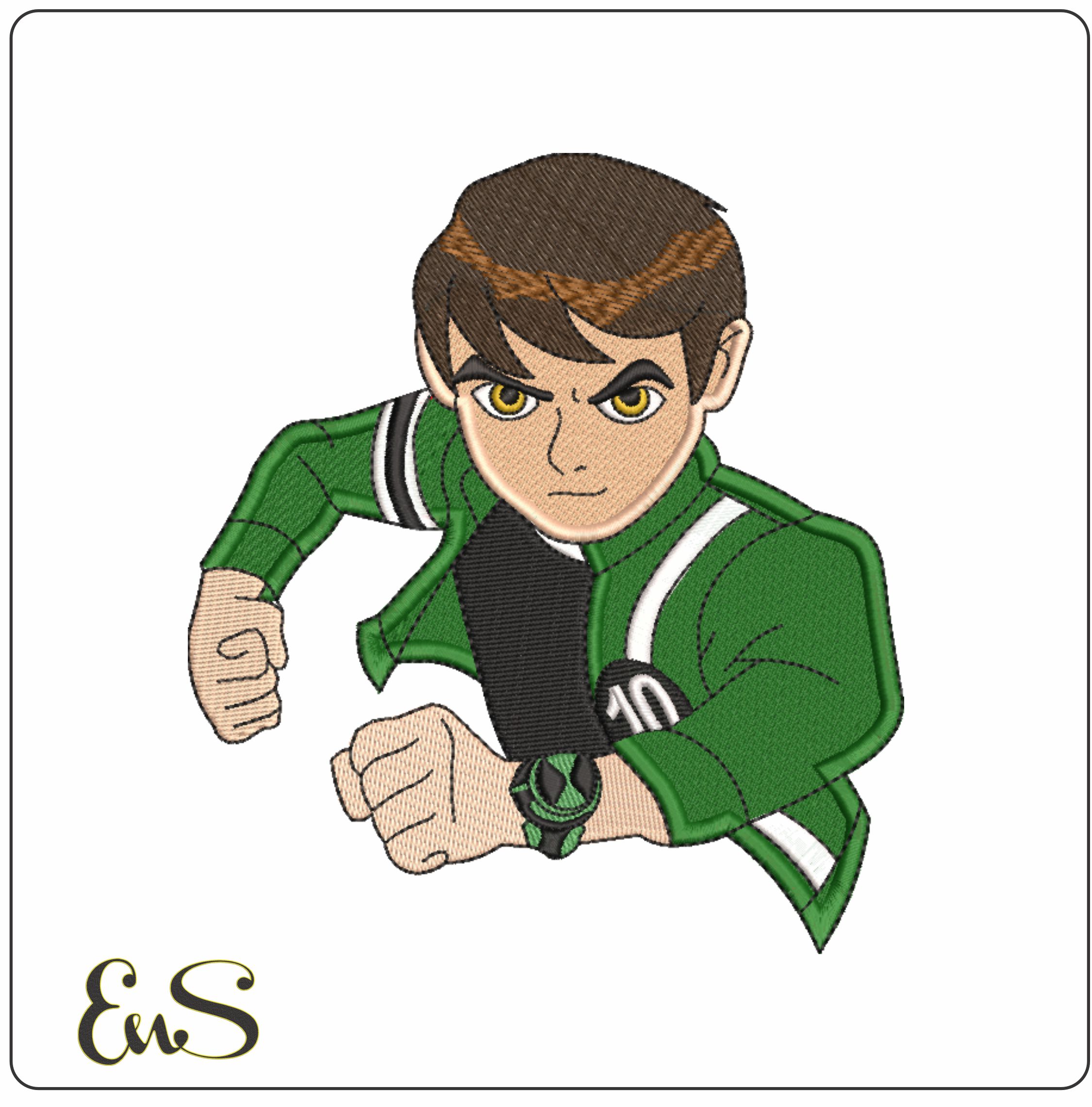 Ben Tennyson - Ben Ten-Elegant embroidery design file - instant download