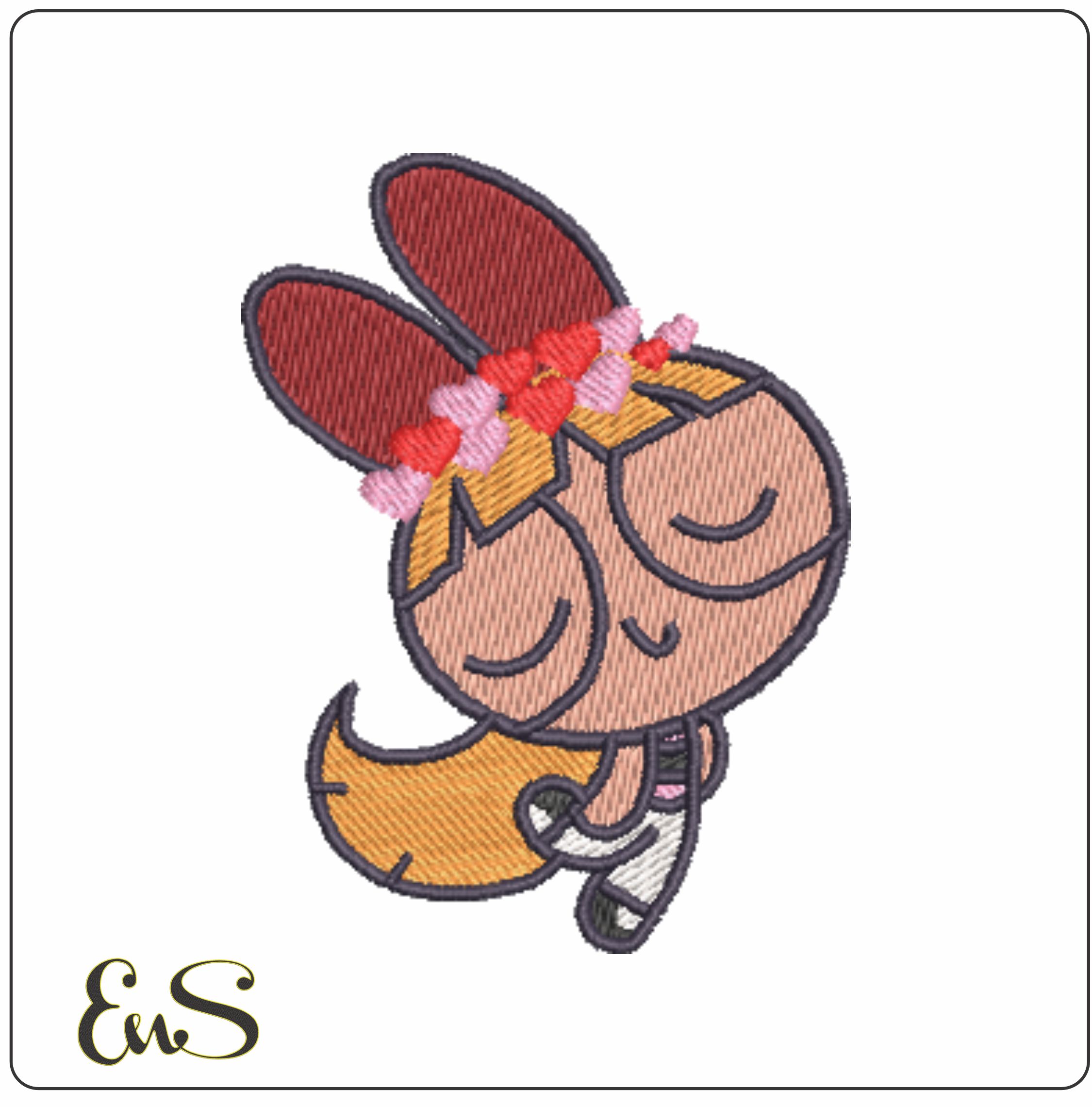 Blossom- Powerpuff Girls-Elegant embroidery design file - instant download