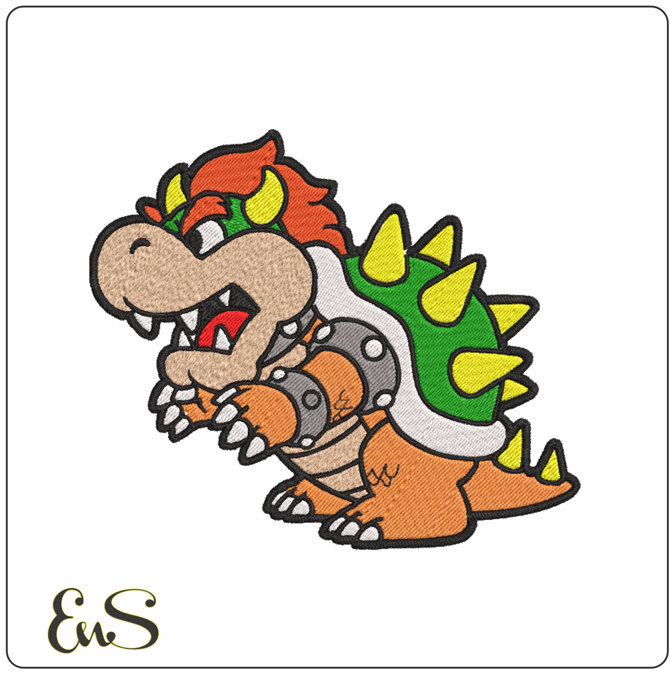 Bowser - Super Mario-Elegant embroidery design file - instant download