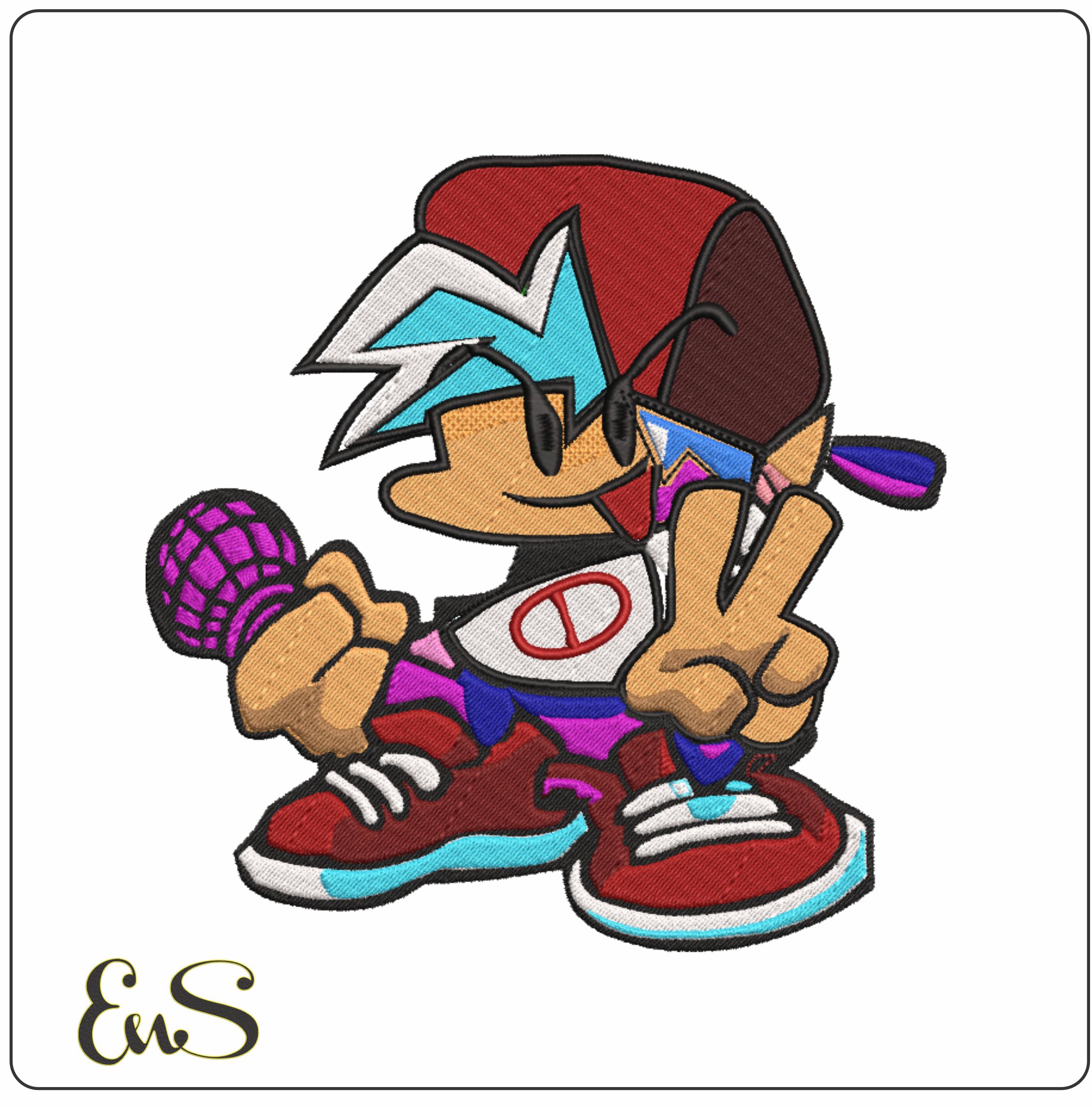 Boyfriend Friday Night Funkin machine embroidery design
