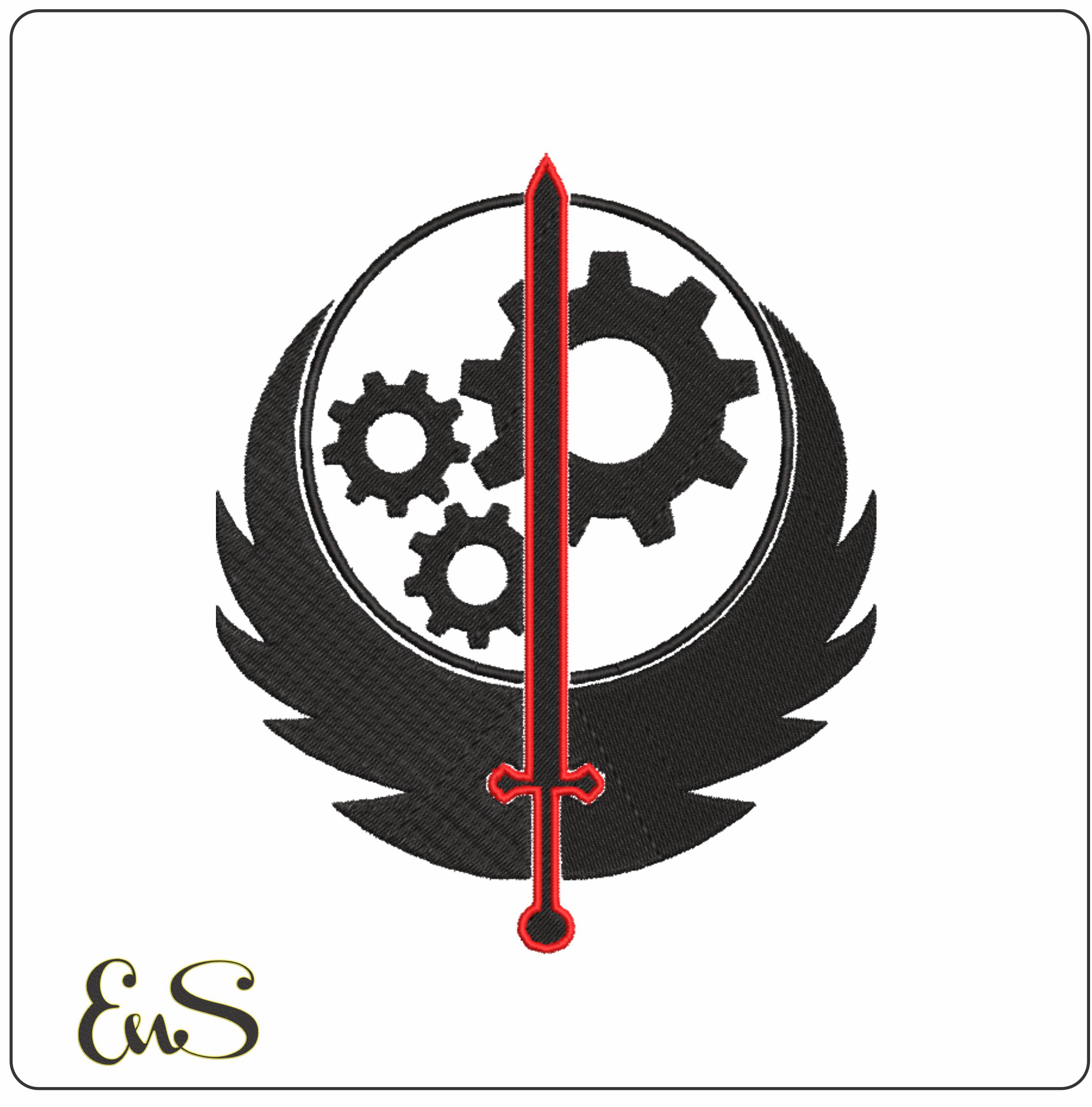Brotherhood of Steel - Fallout-Elegant embroidery design file - instant download