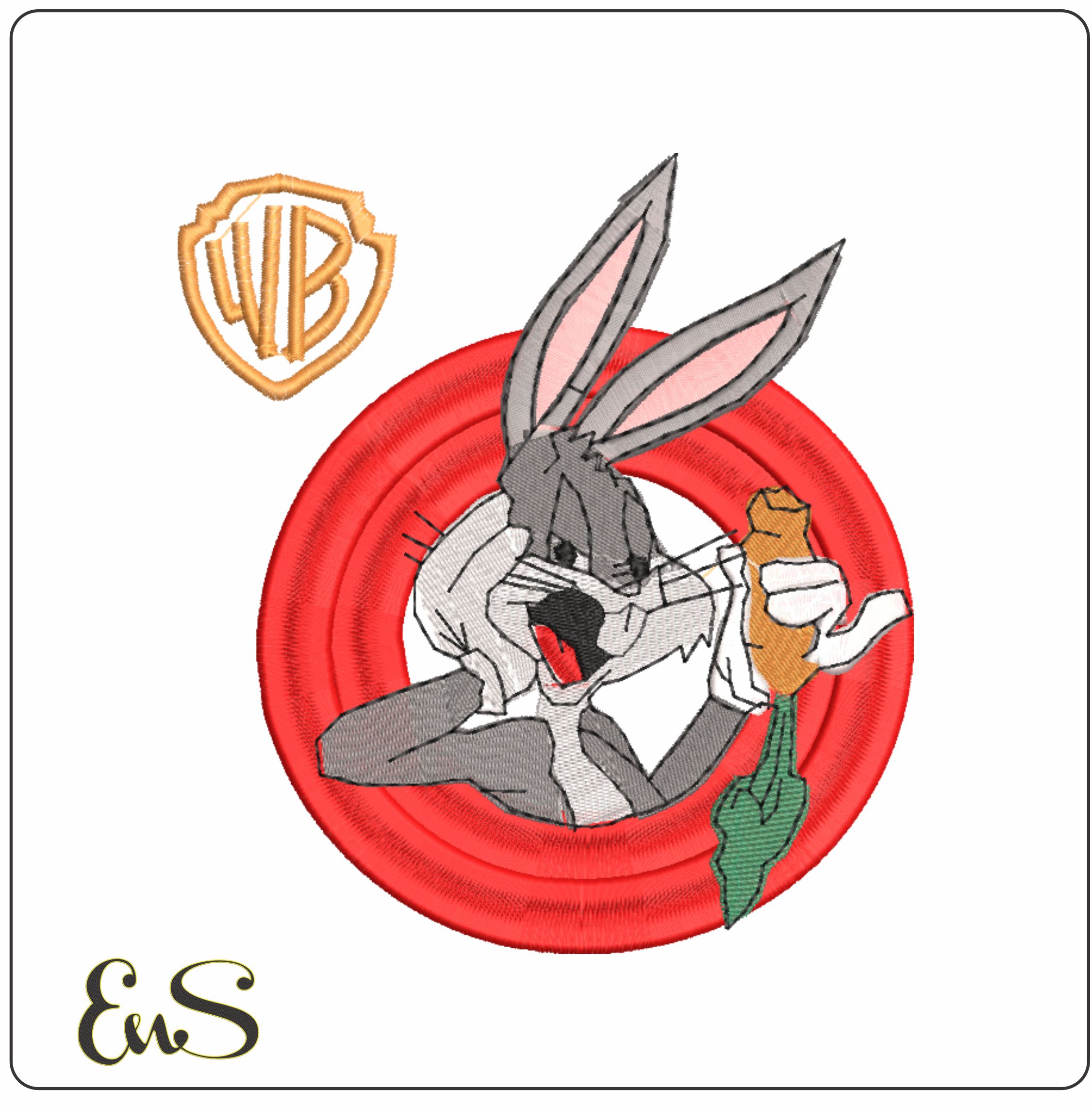 Buggs Bunny WB - Looney Tunes-Elegant embroidery design file - instant download