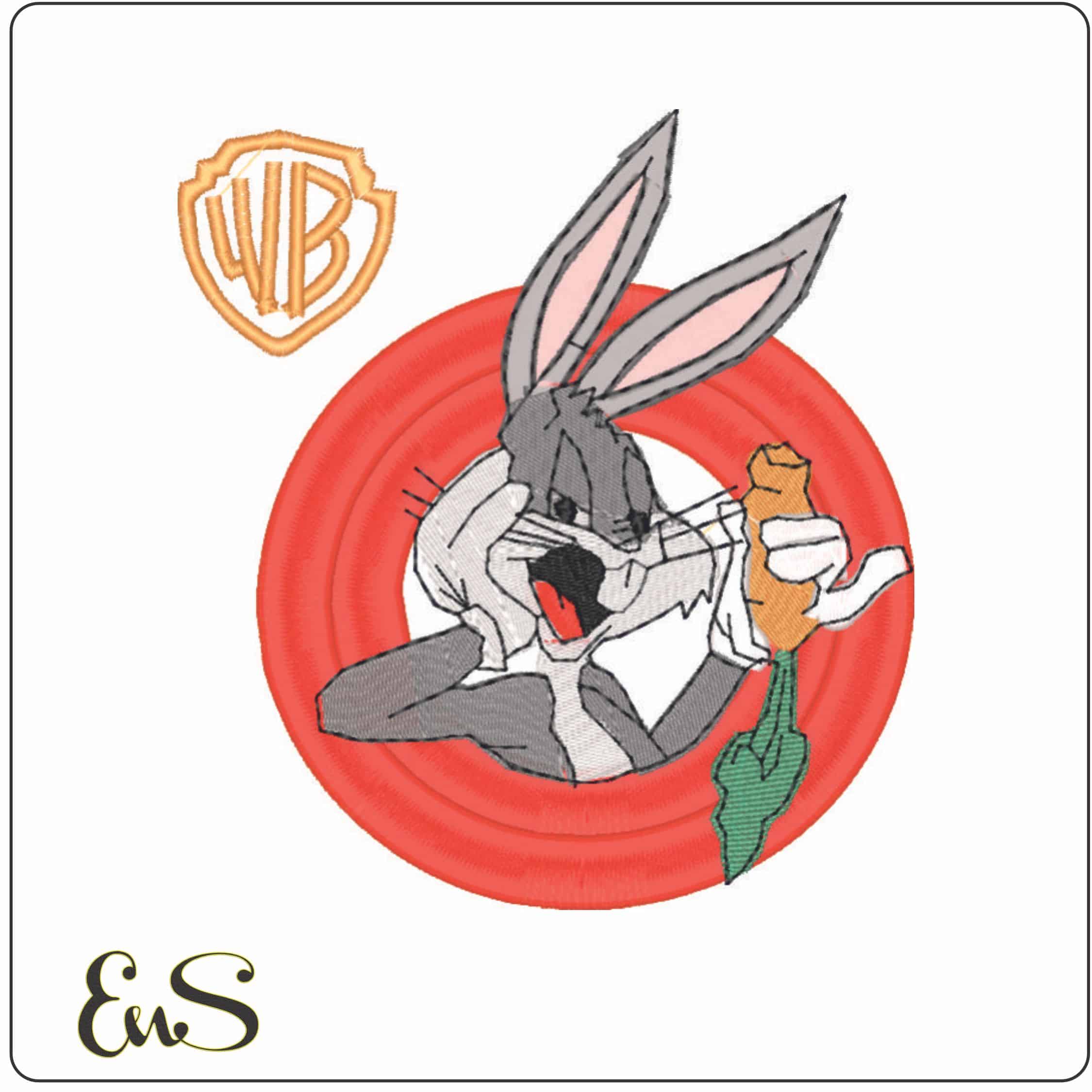 Buggs Bunny WB - Looney Tunes-Elegant embroidery design file - instant download