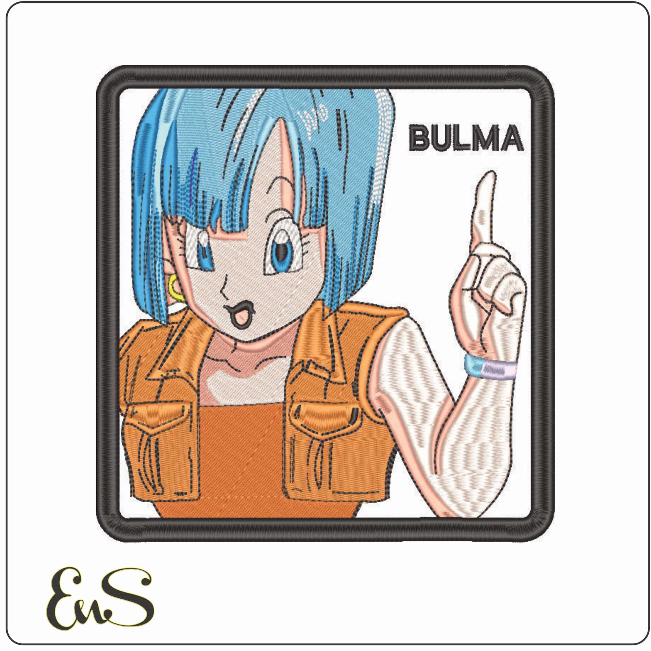 Bulma Head in Frame - Anime-Elegant embroidery design file - instant download