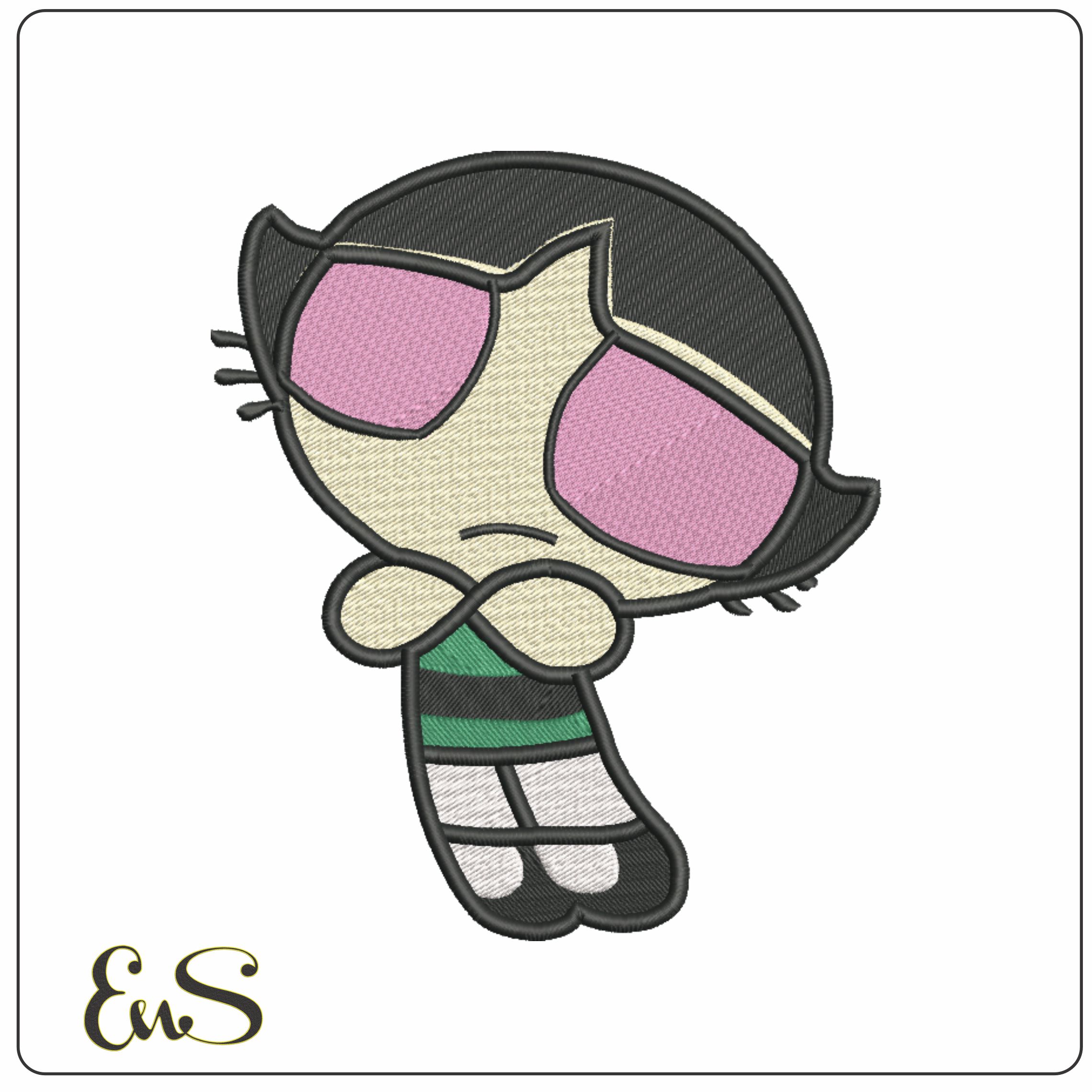 Buttercup-Powerpuff Girl-Elegant embroidery design file - instant download